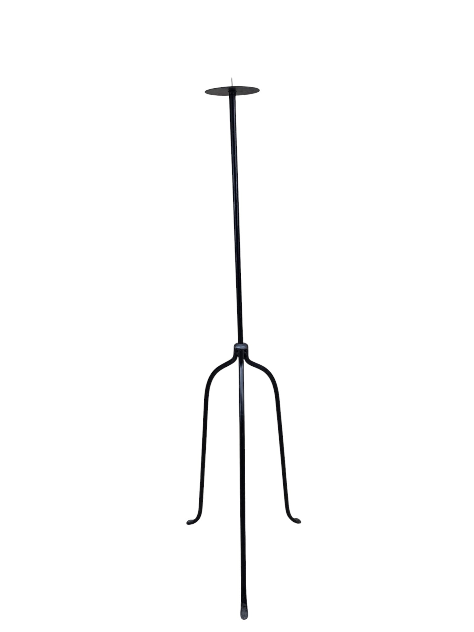 Vintage Black Iron Nail-Top Candle Stands – Set of 3