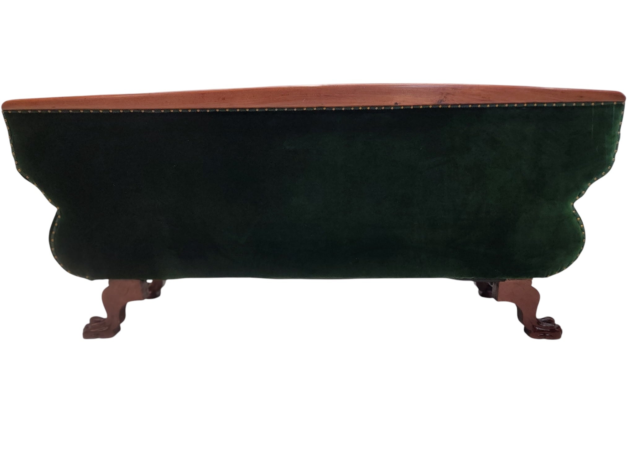 Antique Empire Style Mahogany Swan Grecian Sofa Newly Reupholstered