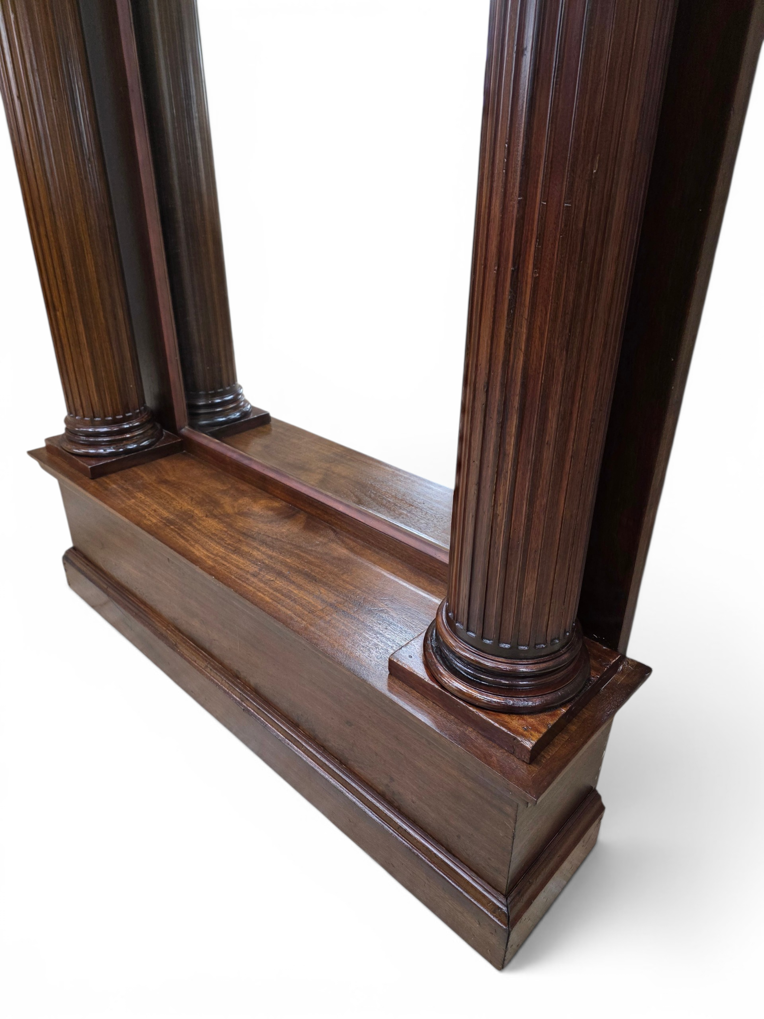Antique Chicago Architectural Salvage Mahogany Pier / Hall Mirror