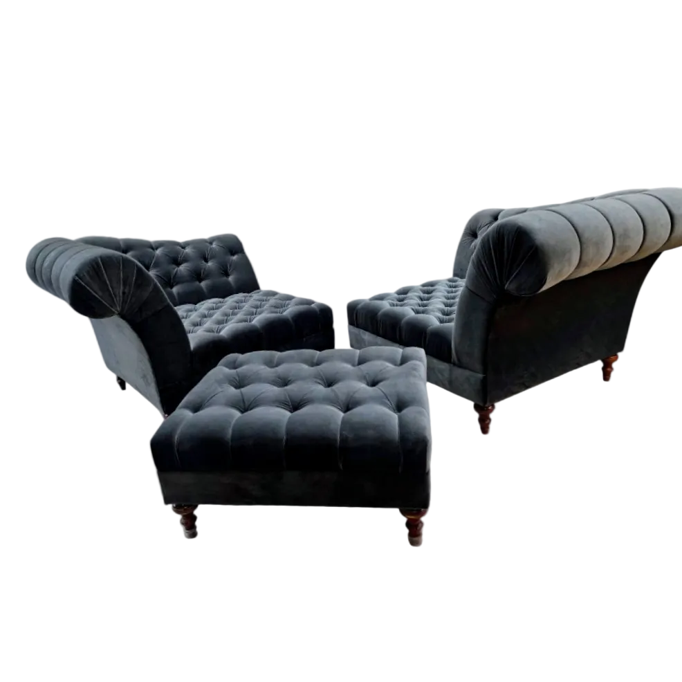 Vintage Chesterfield Style 3 Piece Lounge Set by Bernhardt Salon Interiors Newly Reupholstered