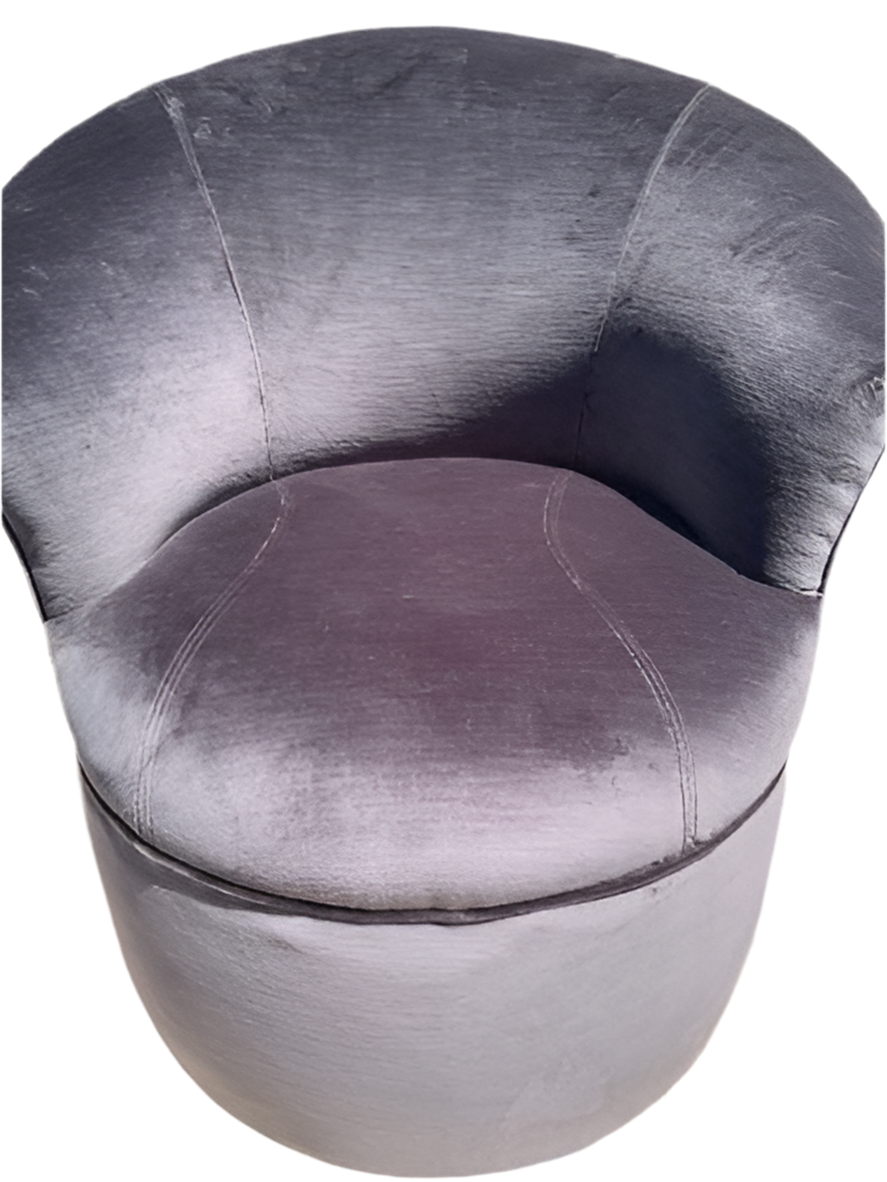 Mid Century Modern Sculptural Barrel Back Chairs Newly Upholstered in Velvet - Pair