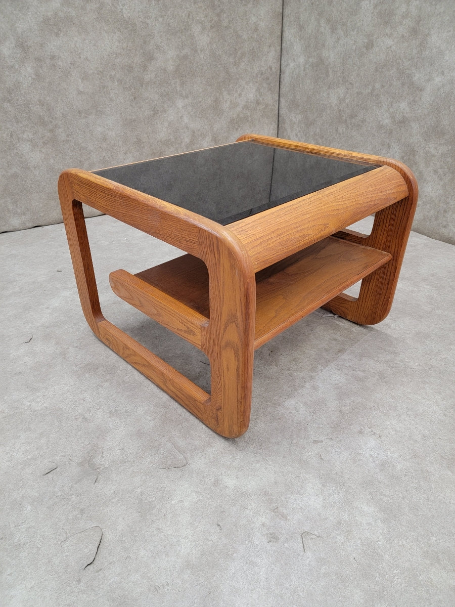 New - Mid Century Modern Lou Hodges California Side Table with Tinted Glass