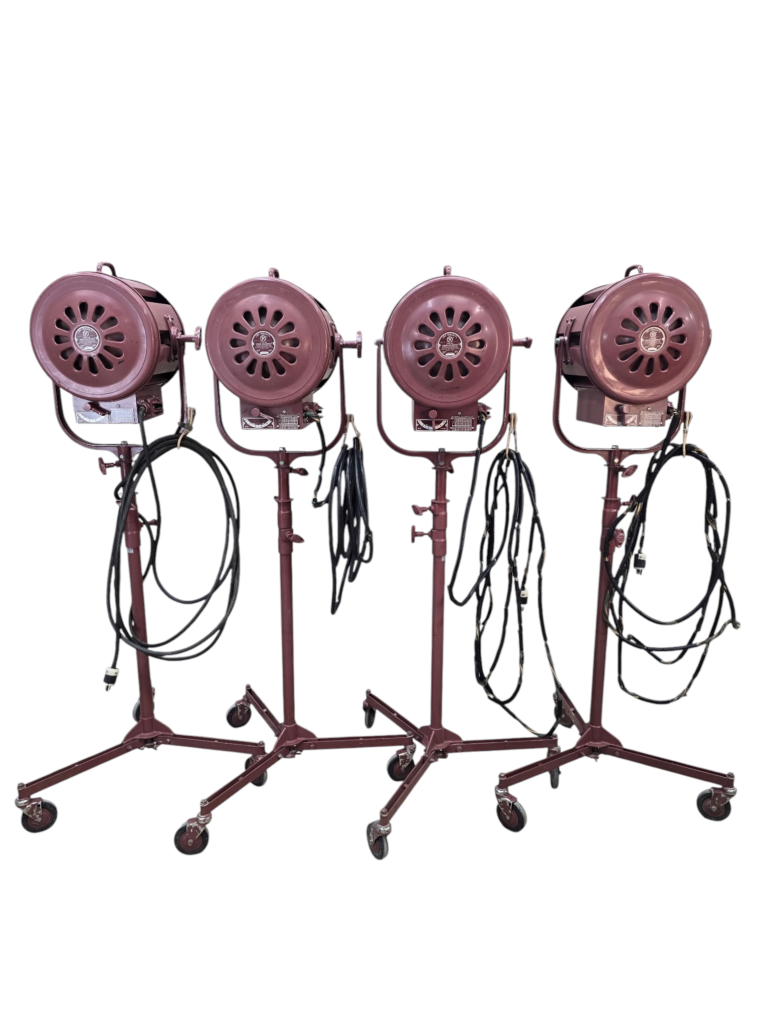 Mole-Richardson Type 412 Junior Solar Spot Hollywood Studio Floor Lamps – Set of 4