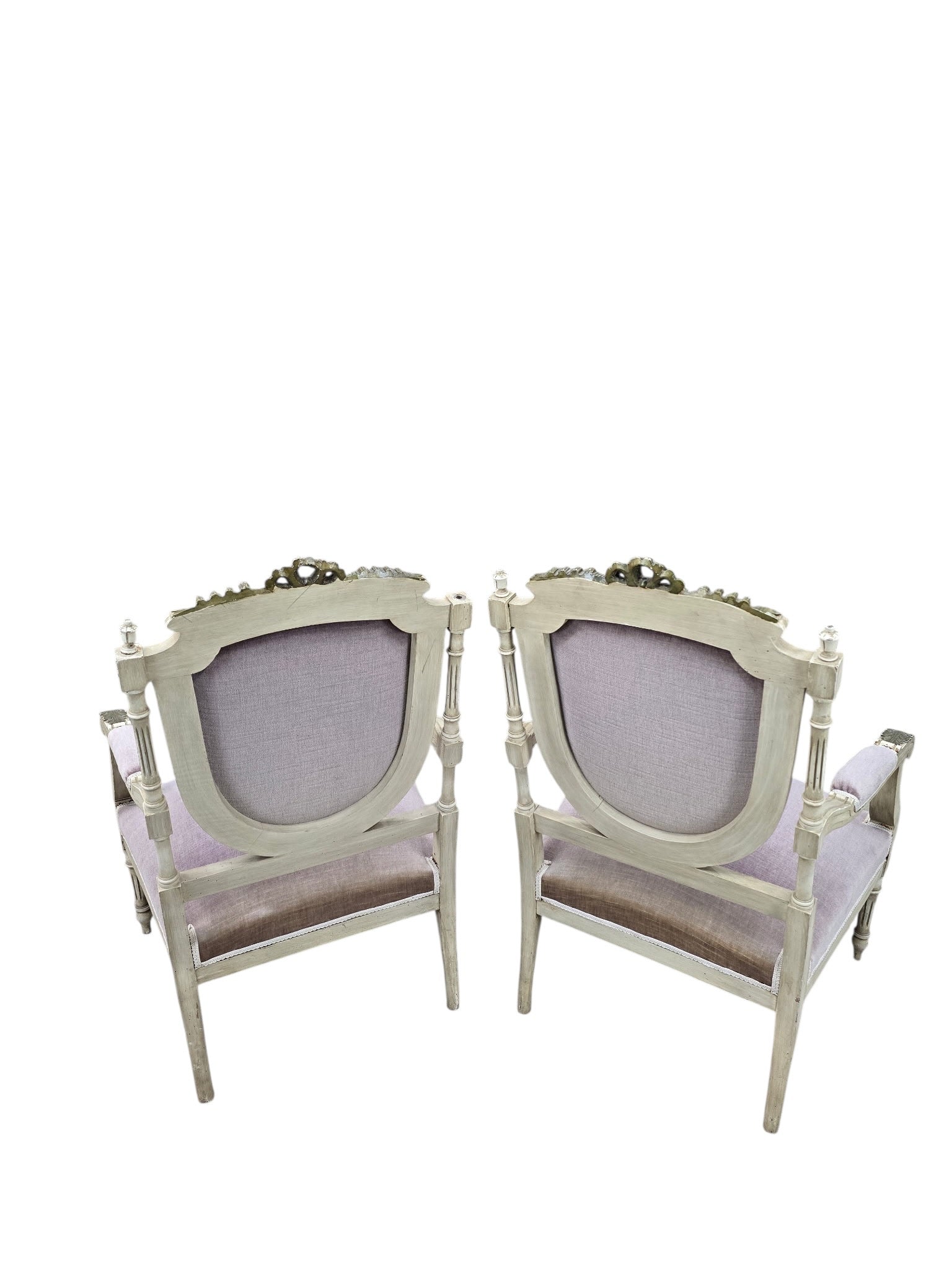 Antique Victorian Carved Ornate Chairs Newly Reupholstered - Pair