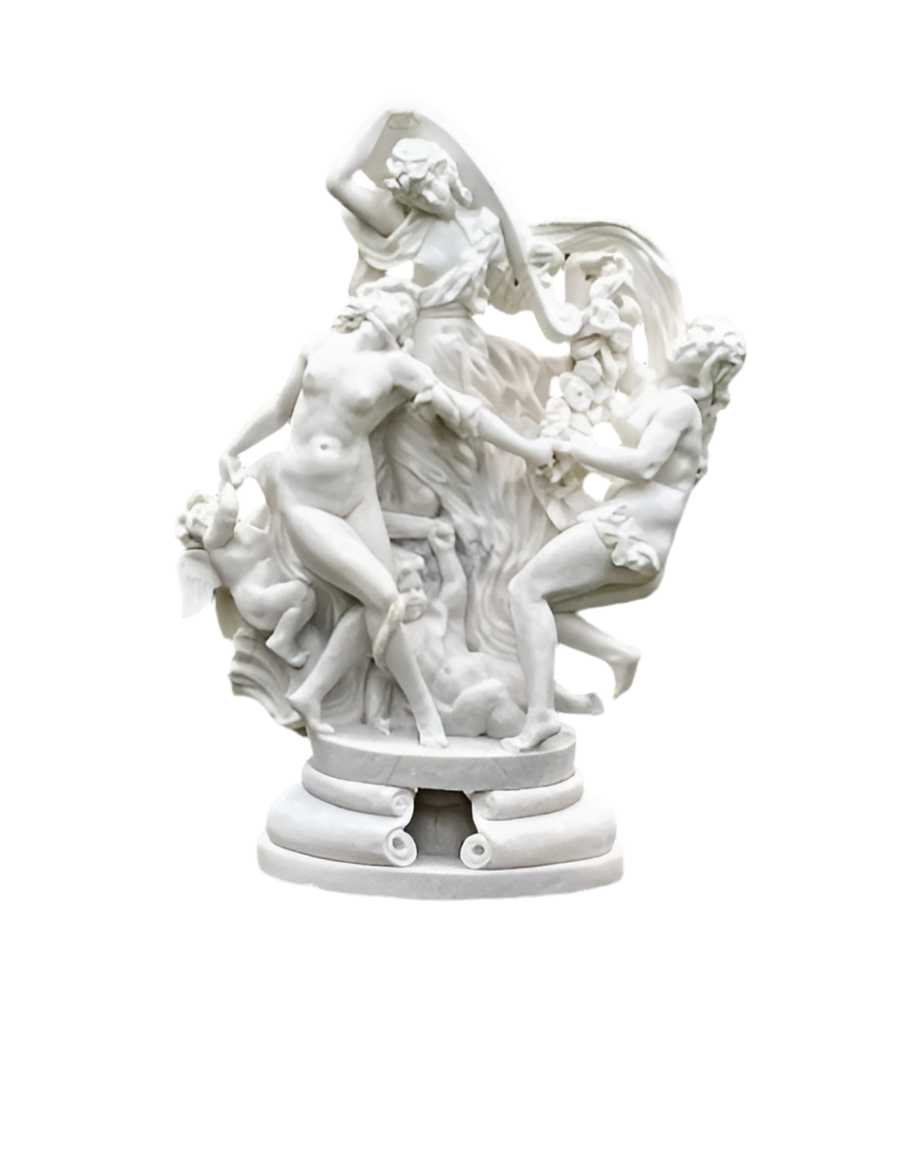 Antique Italian White Carrara Marble Sculpture After "Toilette De Vénus" After Louis-Simon Boizot