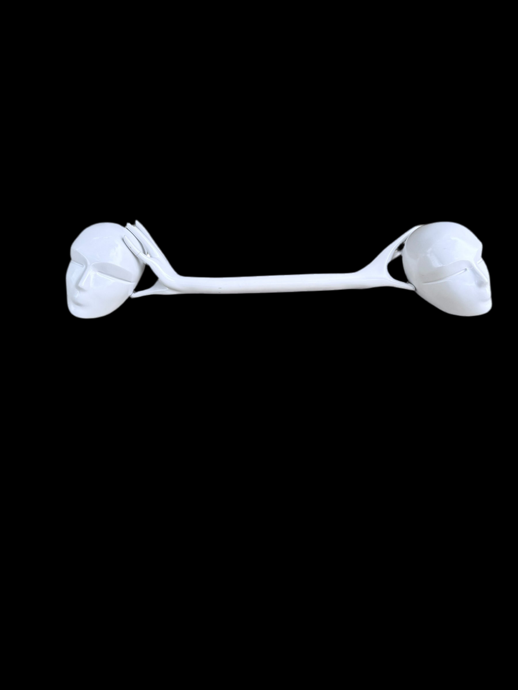 Vintage Postmodern White 'Head In Hand' Abstract Sculpture
