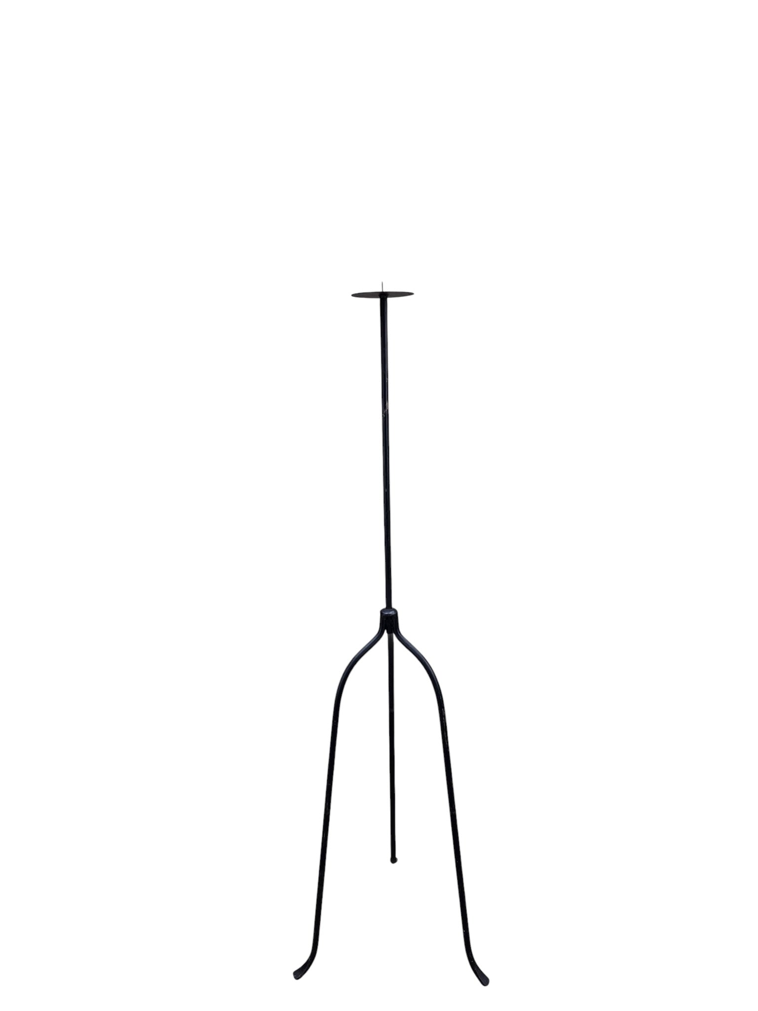 Vintage Black Iron Nail-Top Candle Stands – Set of 3