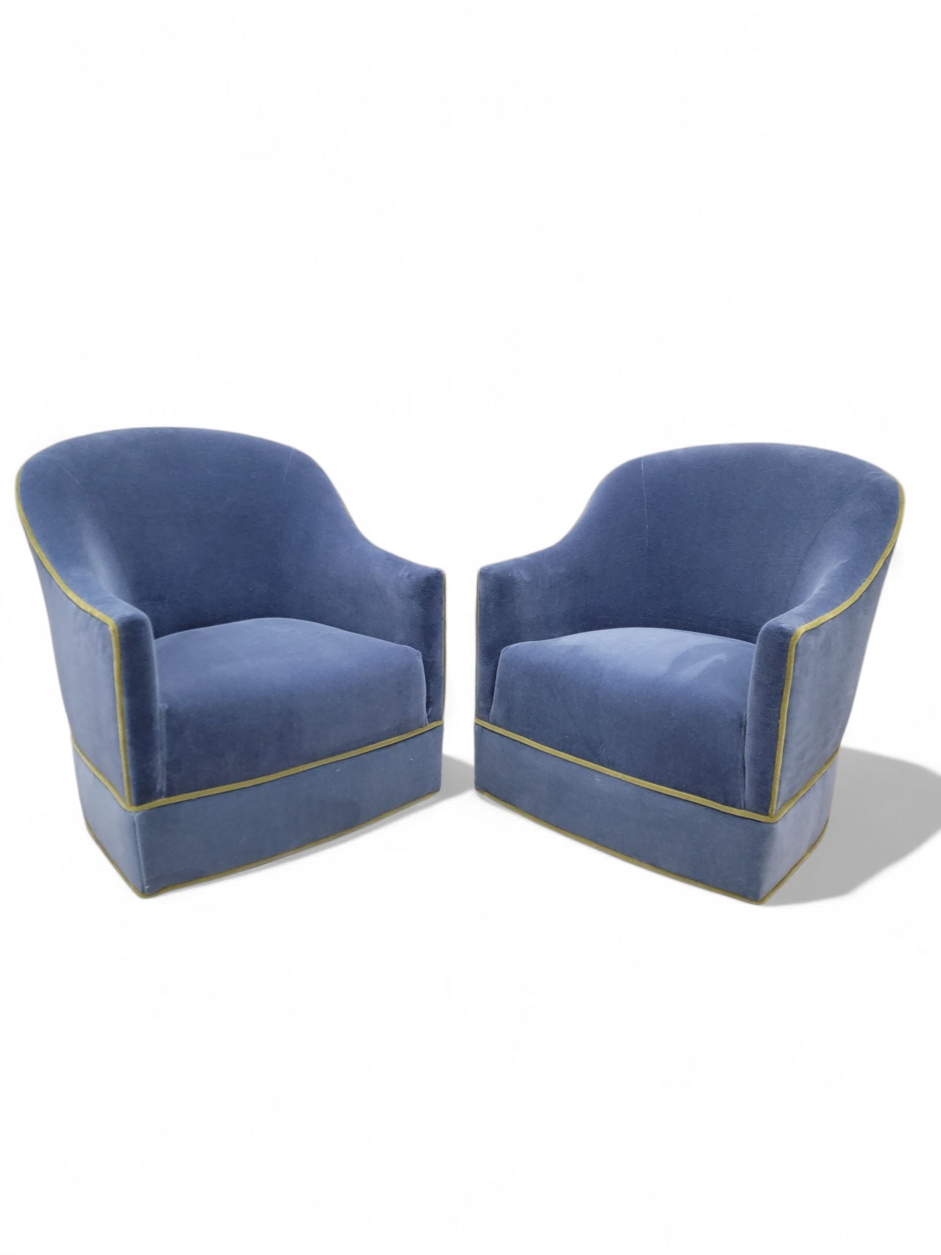 Mid Century Modern Harvey Probber Style Barrel Back Swivel Club Chairs Newly Reupholstered - Set of 4