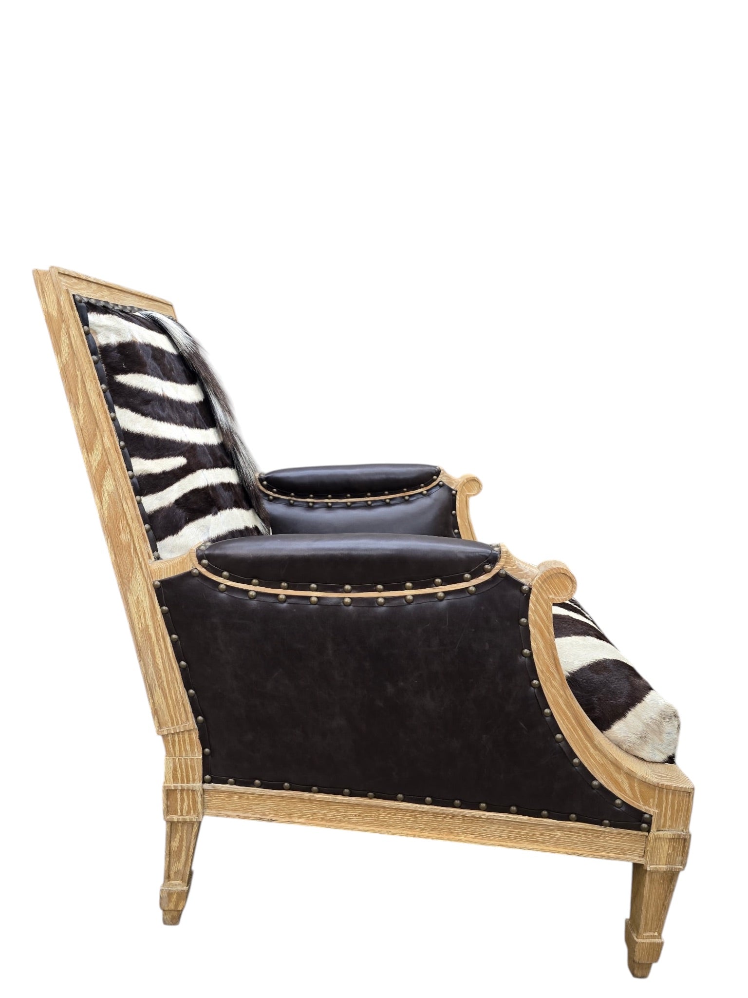 Frank Emilio Lounge Chair by MattVintage Frank Emilio Lounge Chair by Mattaliano Newly Reupholstered in Genuine Hide & Distressed Leather