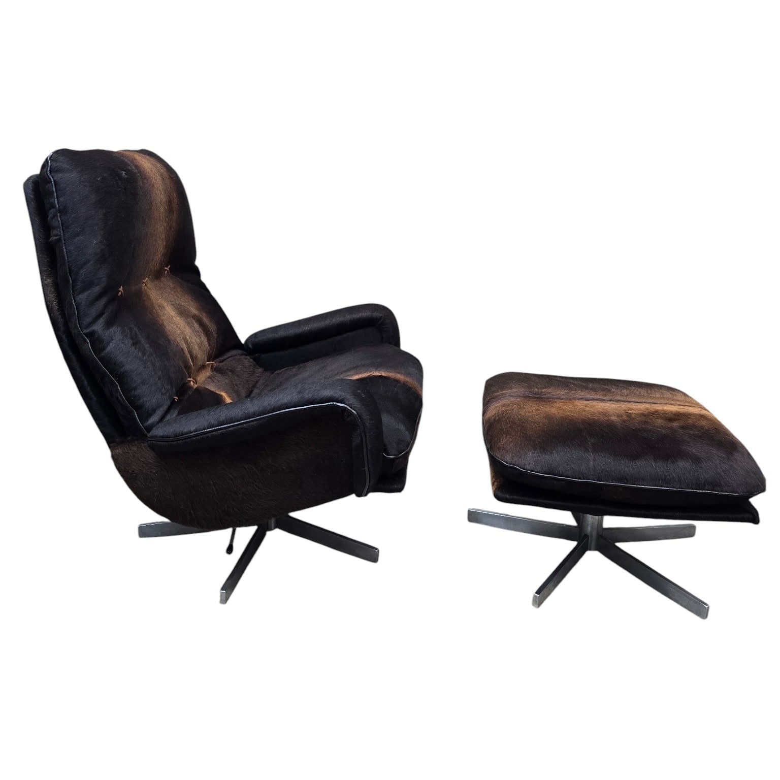 MCM De Sede Lounge Chair and Ottoman Newly Reupholstered