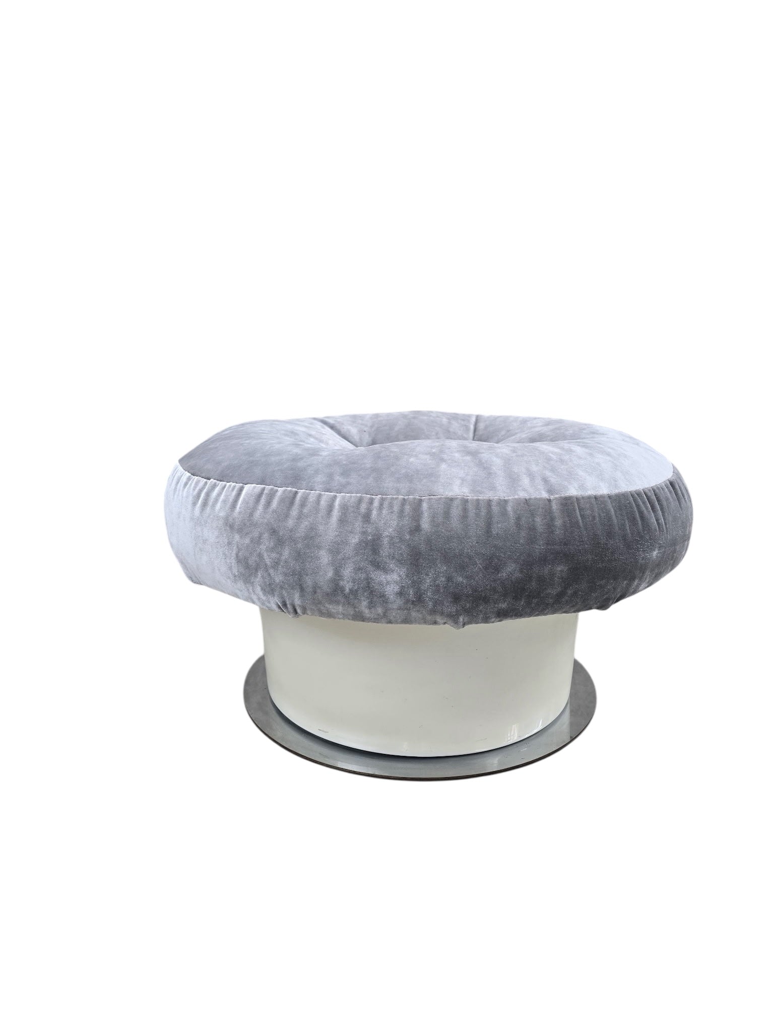 MCM Tufted Velvet Ottoman