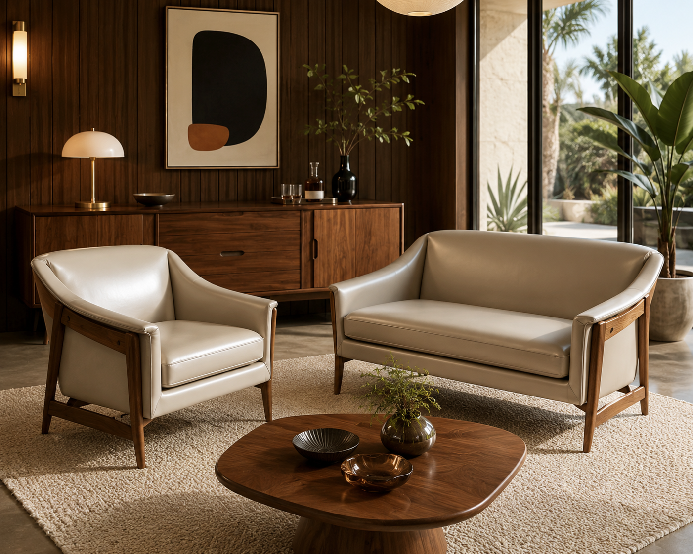 Danish Modern Dux Folke Ohlsson Sofa and Side Chair Set Newly Reupholstered