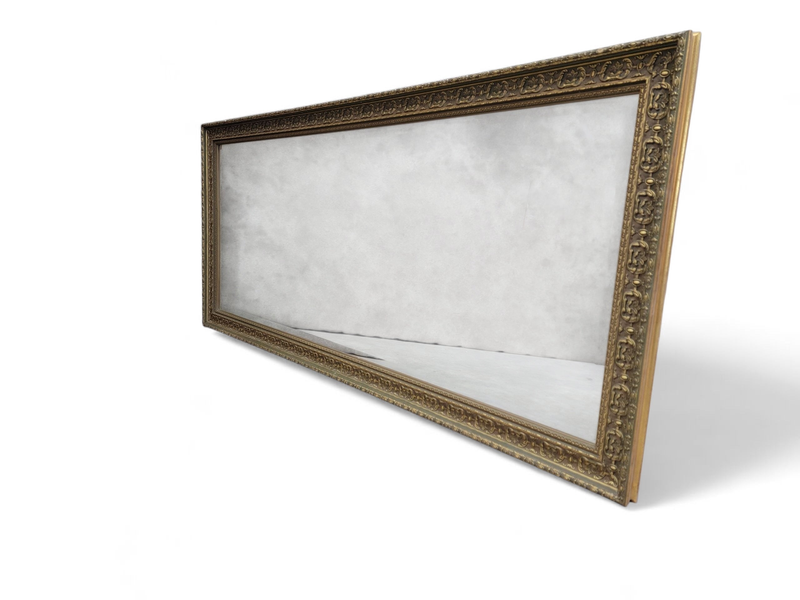 Antique French Carved & Gilded Frame Full Length Floor/Wall Beveled Mirror