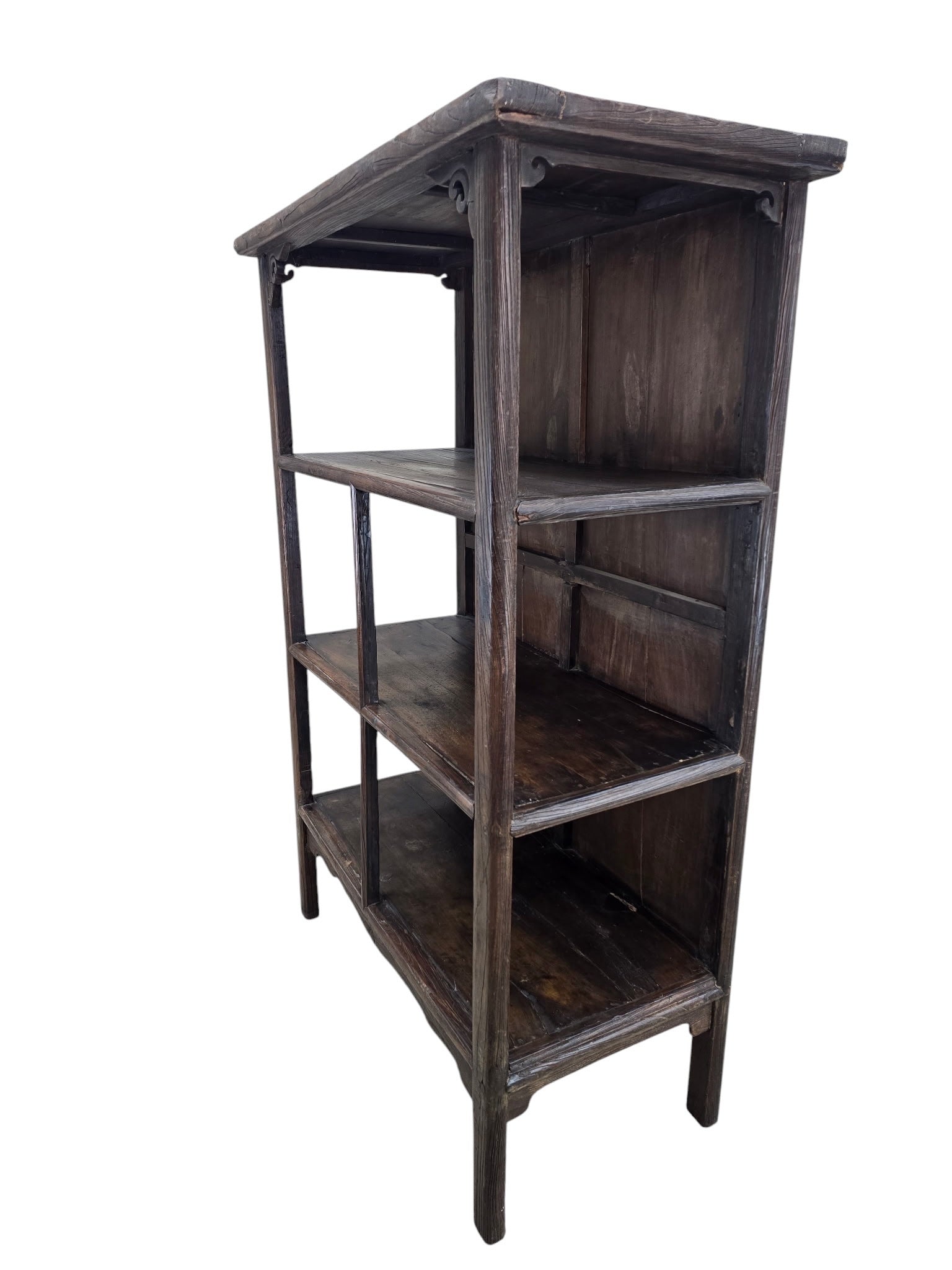 19th Century Chinese Shanxi Elm Wood Open Display Cabinet / Scholar's Bookcase
