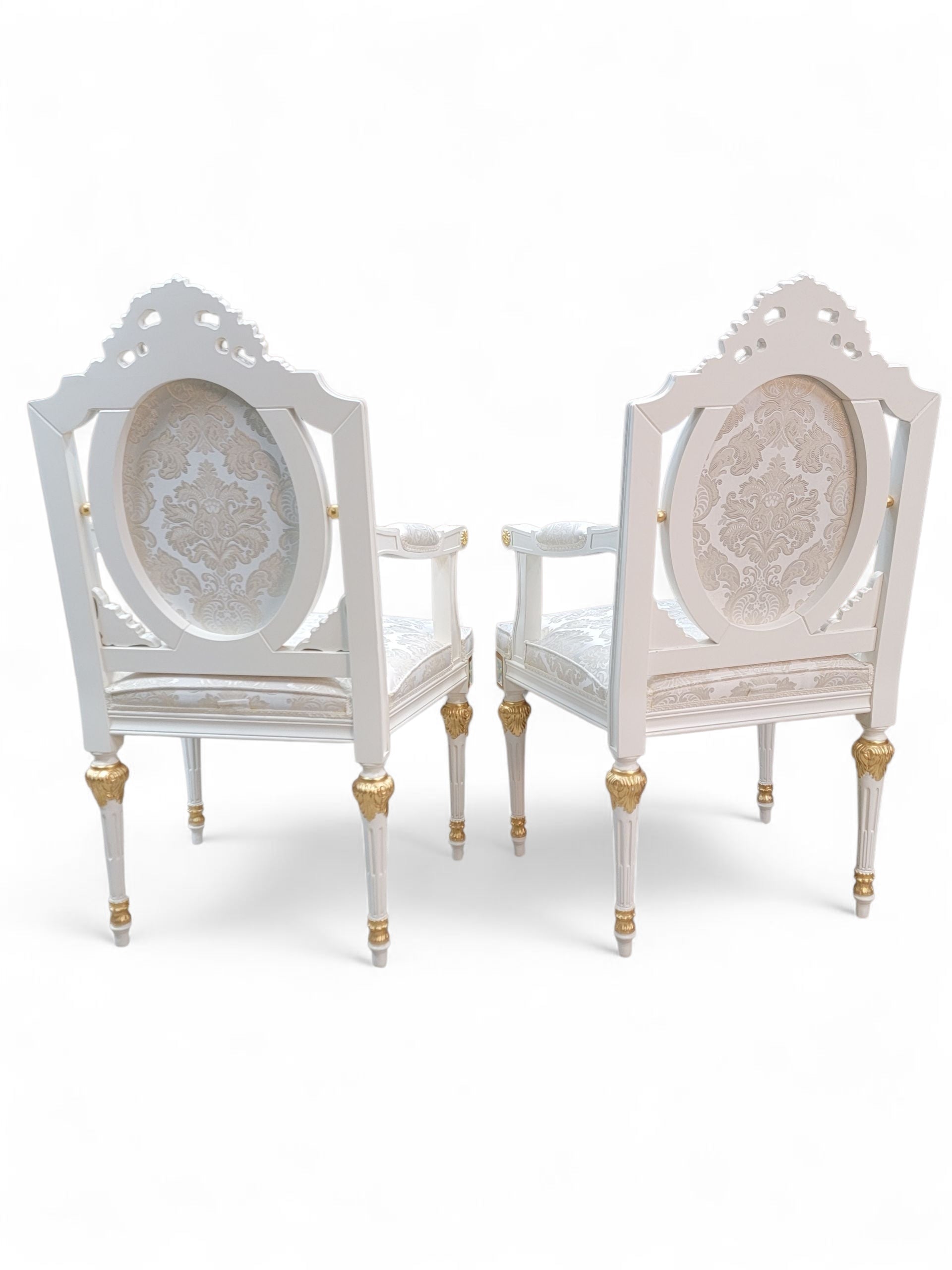 Vintage Monumental 20 Seat Venetian Rococo Gilded Hand Painted Capodimonte Style Dining Set