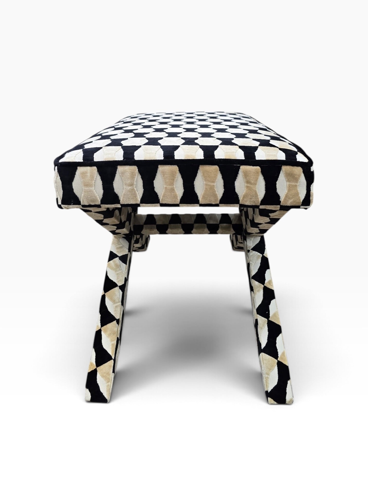 MCM X Base Ottomans/Benches Newly Reupholstered - Pair