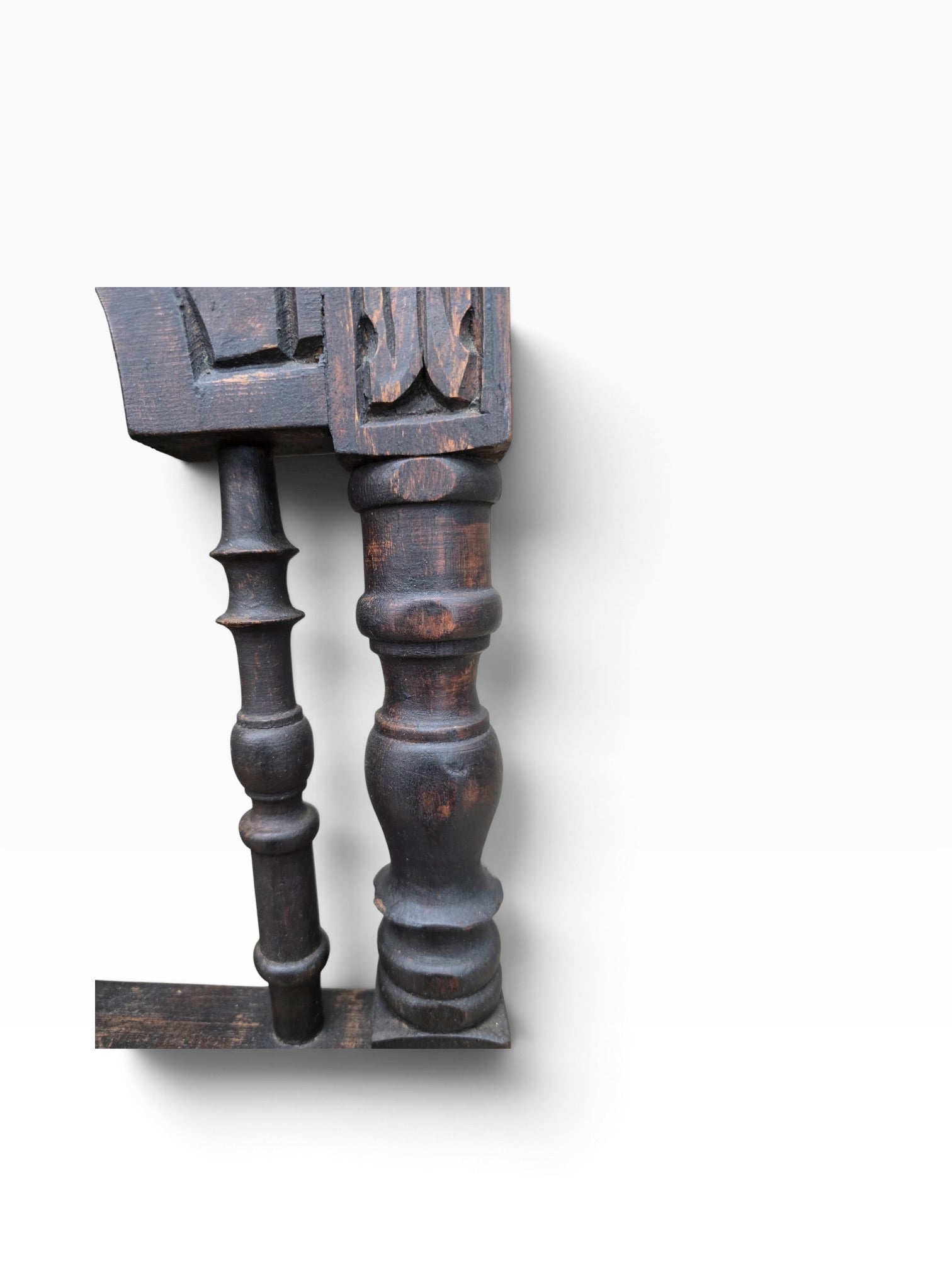 Pagoda Spanish Revival Spindle Carved Full Headboard