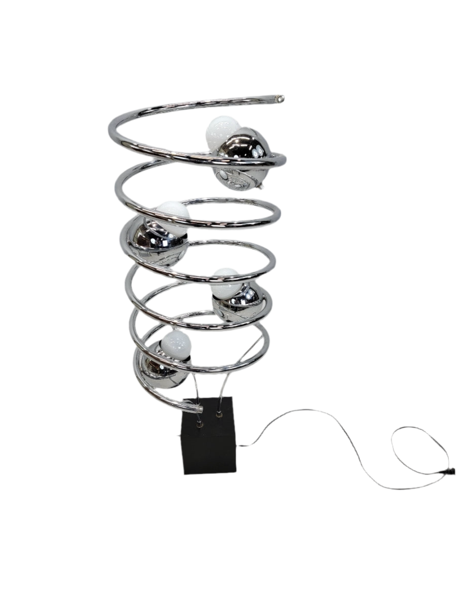 MCM Atomic Space Age Chrome Abstract Table Floor Lamp