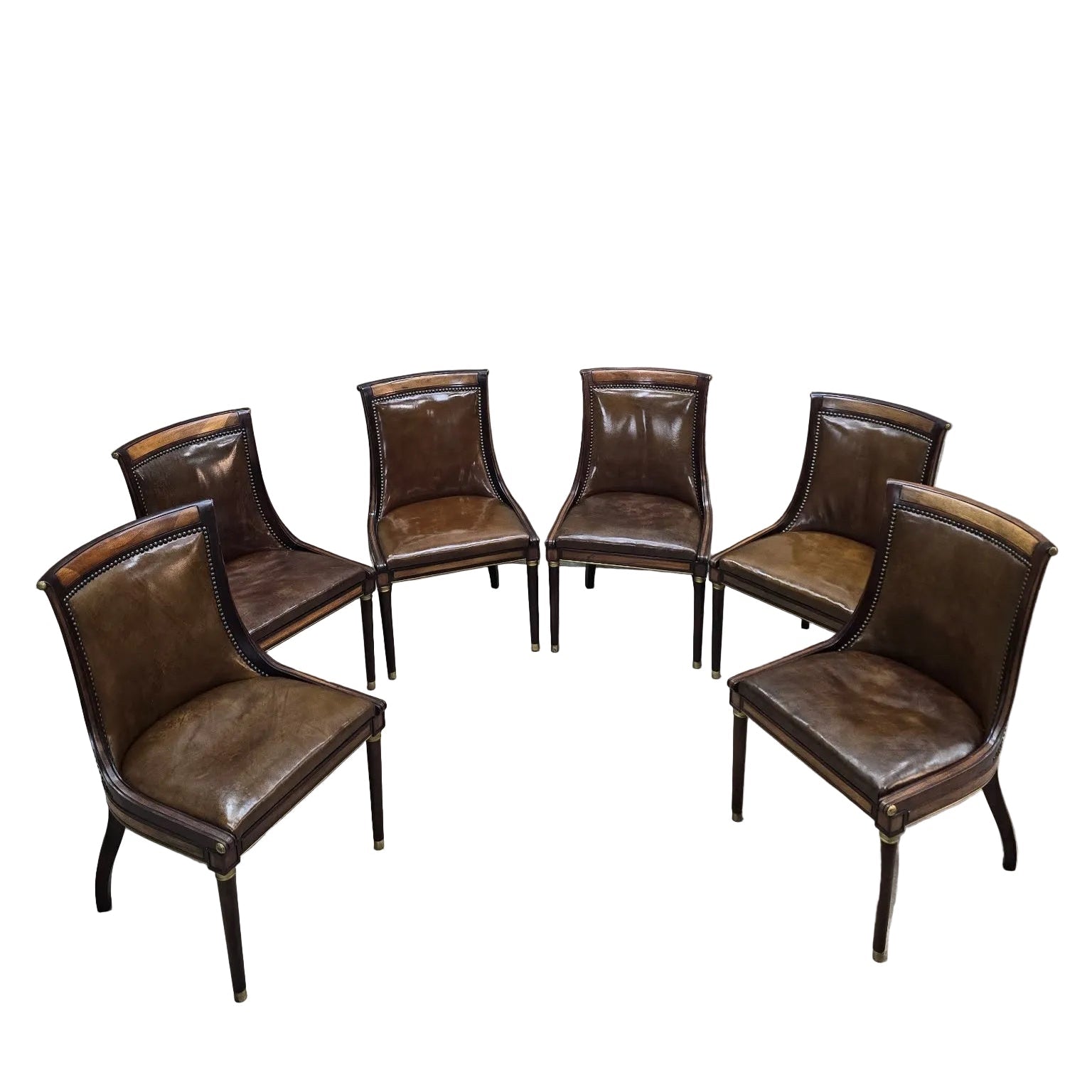 Vintage Neoclassical Style Slipper Dining Chairs by Oxford LTD – 6