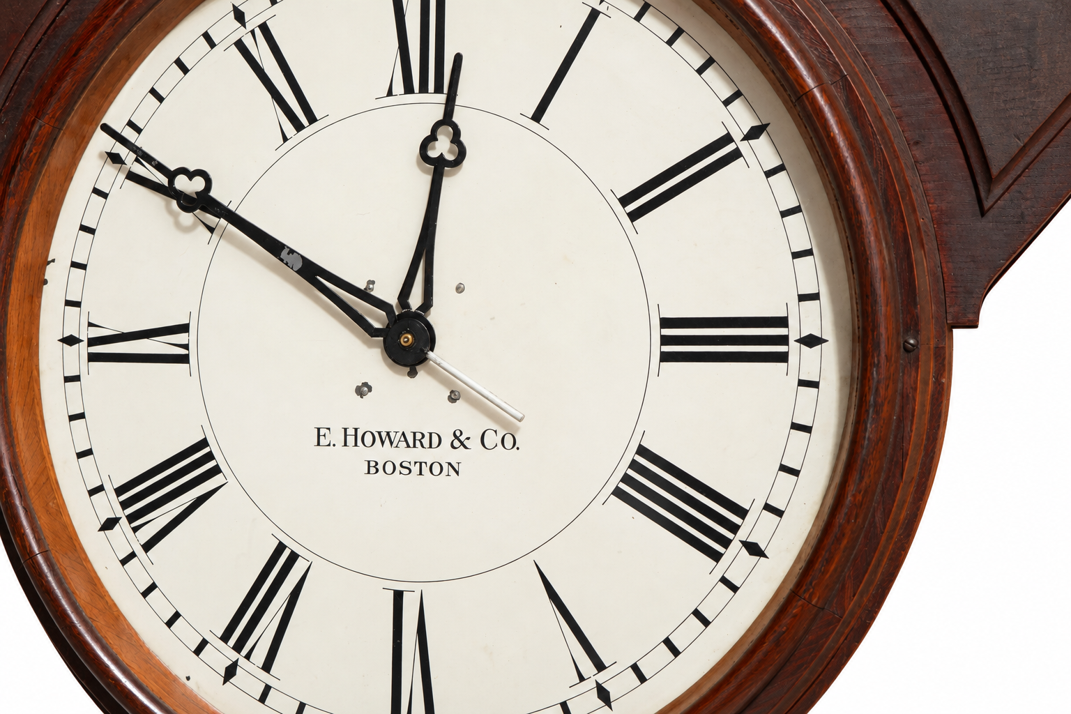 E. Howard & Co. Boston Double-Sided Wall Clock in Architectural Wood Case