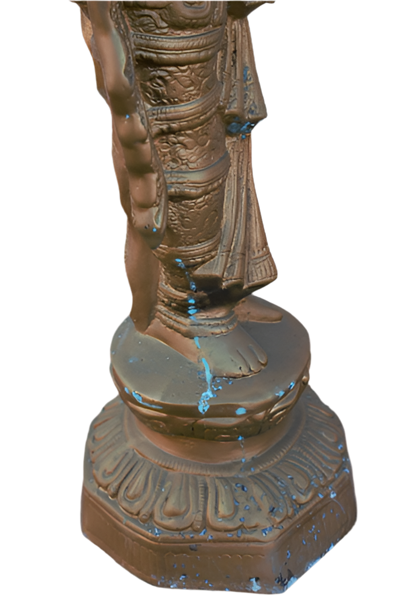 Vintage Bronze "Deep Lady" Lakshmi Welcome Statues - Set of 2
