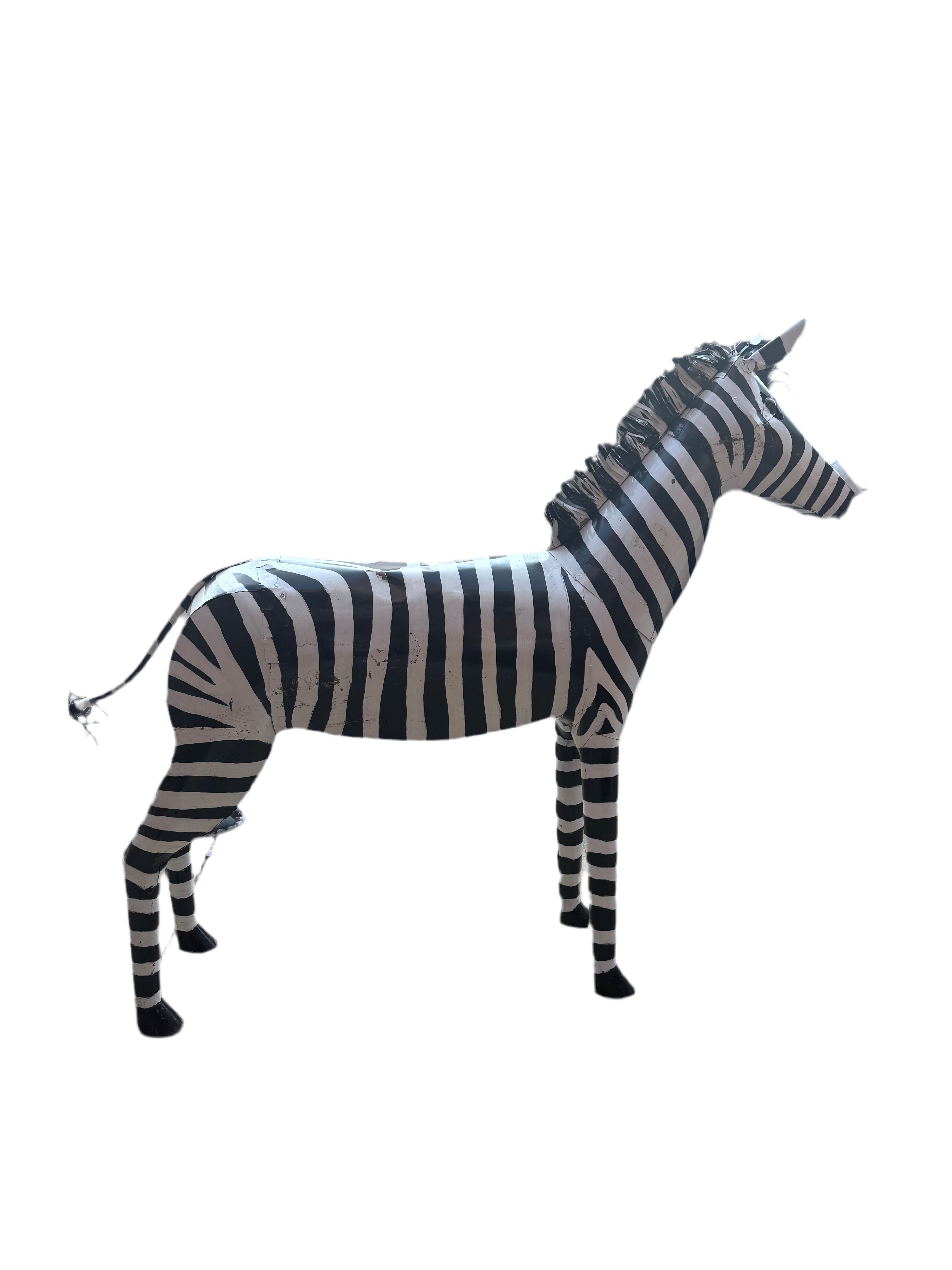 Vintage Life Side Metal Zebra Garden Statues - Pair