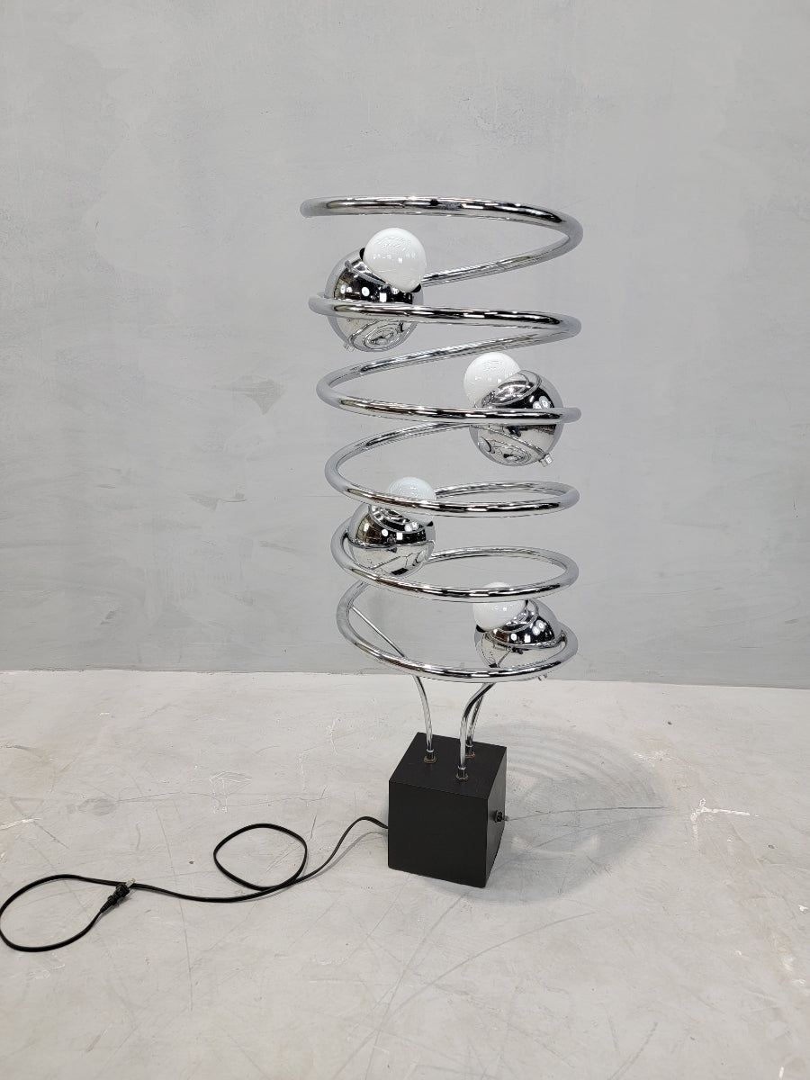 Vintage Mid Century Modern Atomic Space Age Chrome Abstract Table Floor Lamp