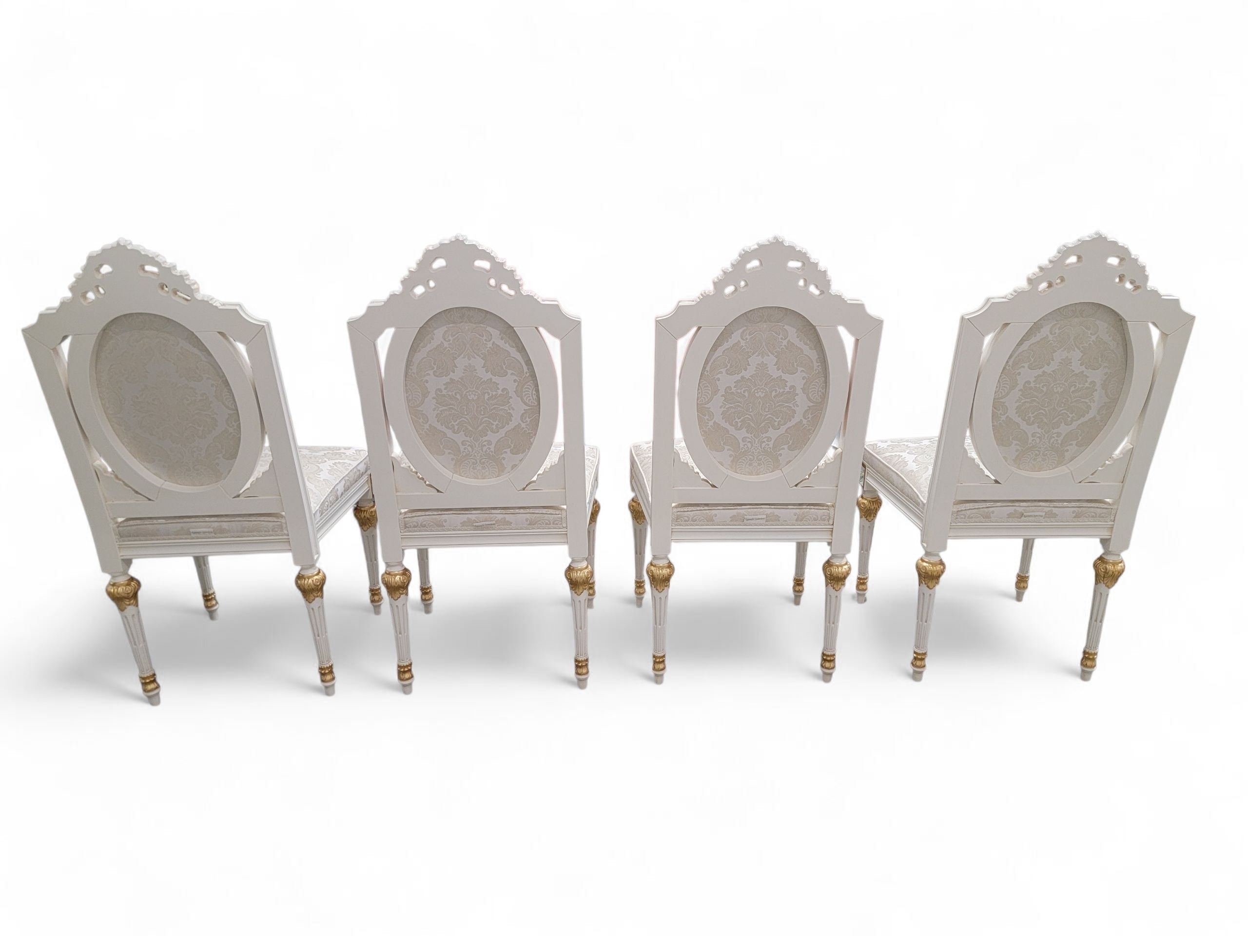 Vintage Monumental 20 Seat Venetian Rococo Gilded Hand Painted Capodimonte Style Dining Set