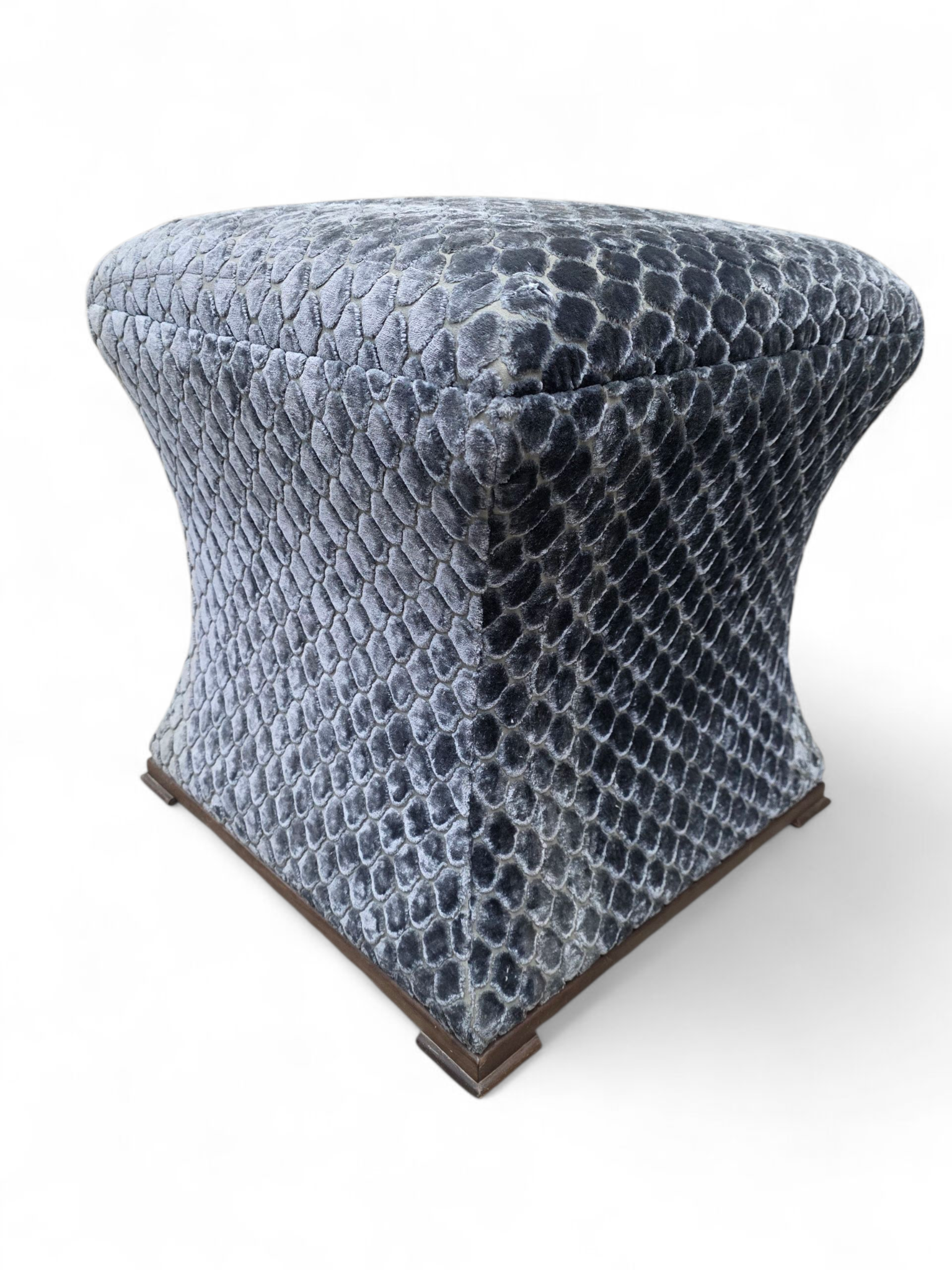 Custom Concave Ottomans Newly Reupholstered - Pair