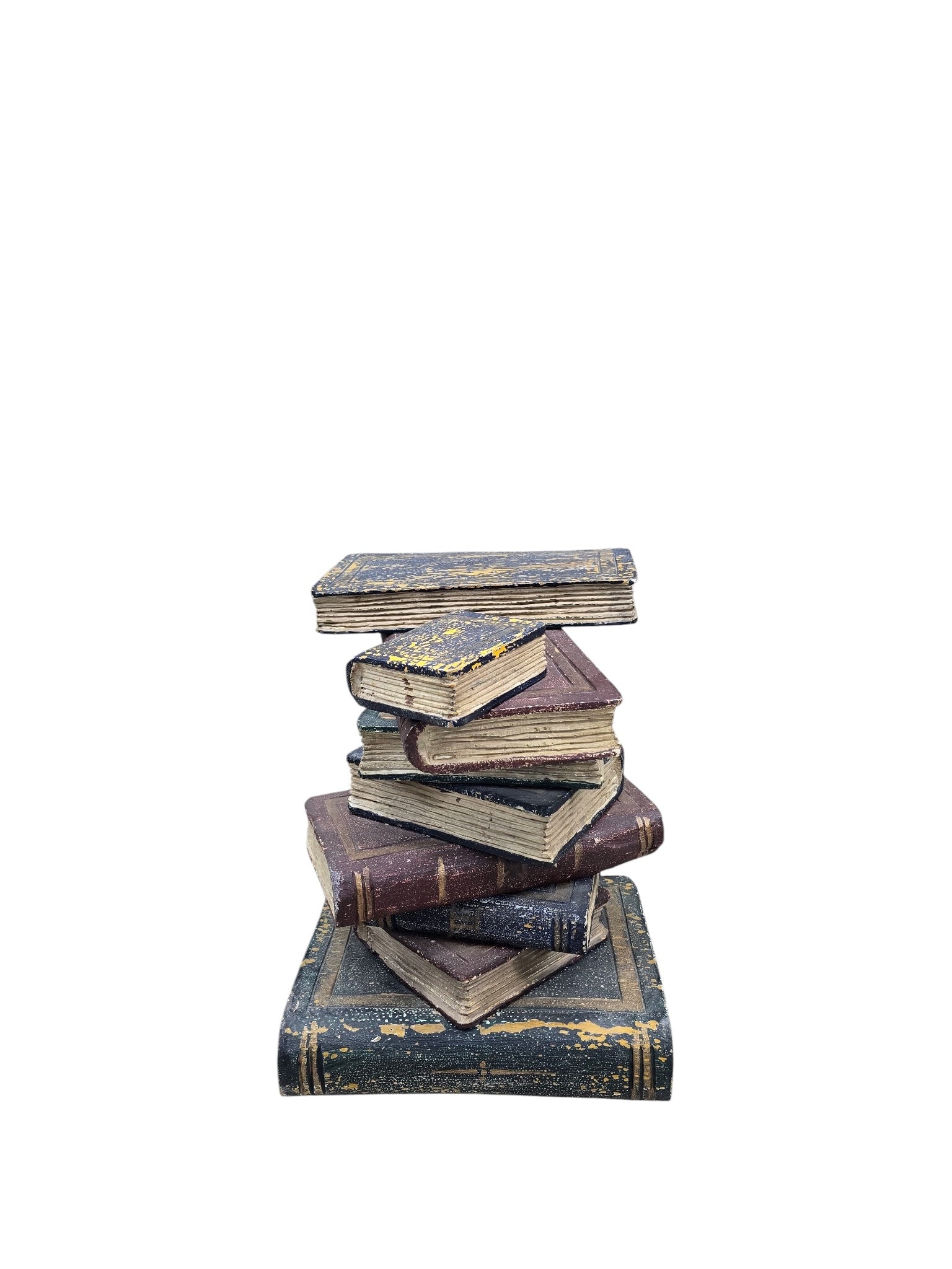 Vintage Regency Style Faux Stacked Book Side Table