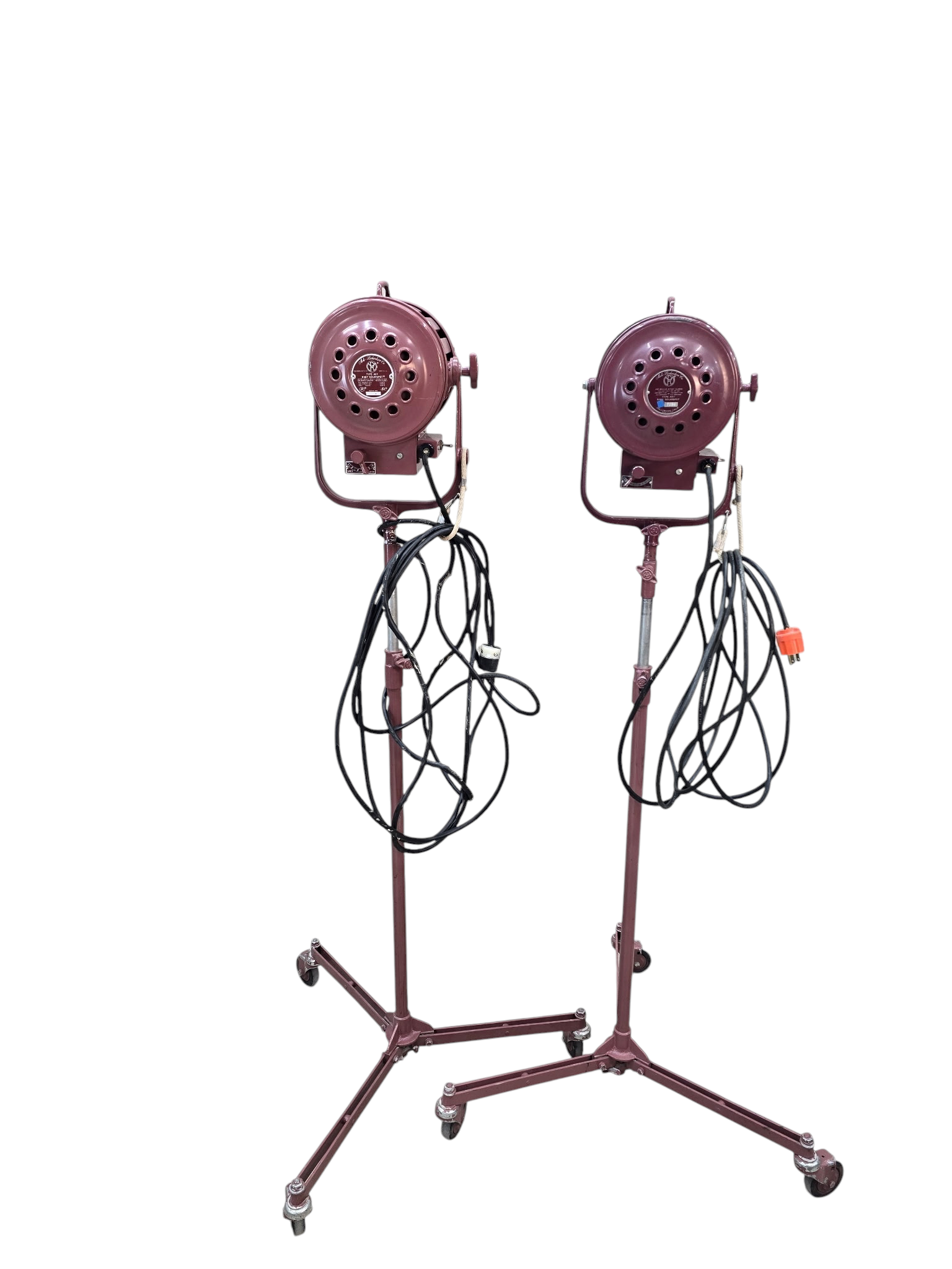 Mole-Richardson Type 407 Baby Solar Spot Hollywood Studio Floor Lamps – Pair