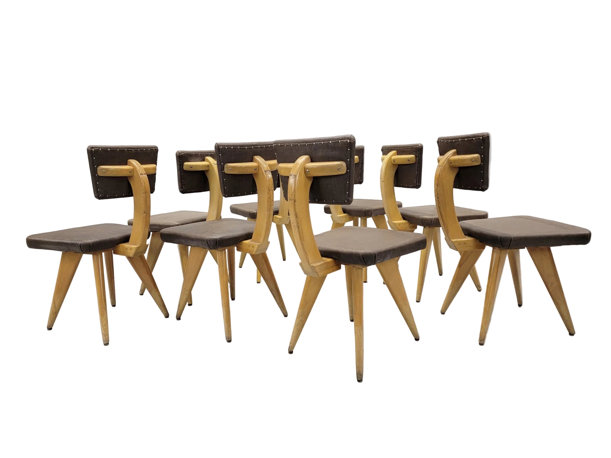 MCM Italian Style Sculptural Dining Chairs – 8