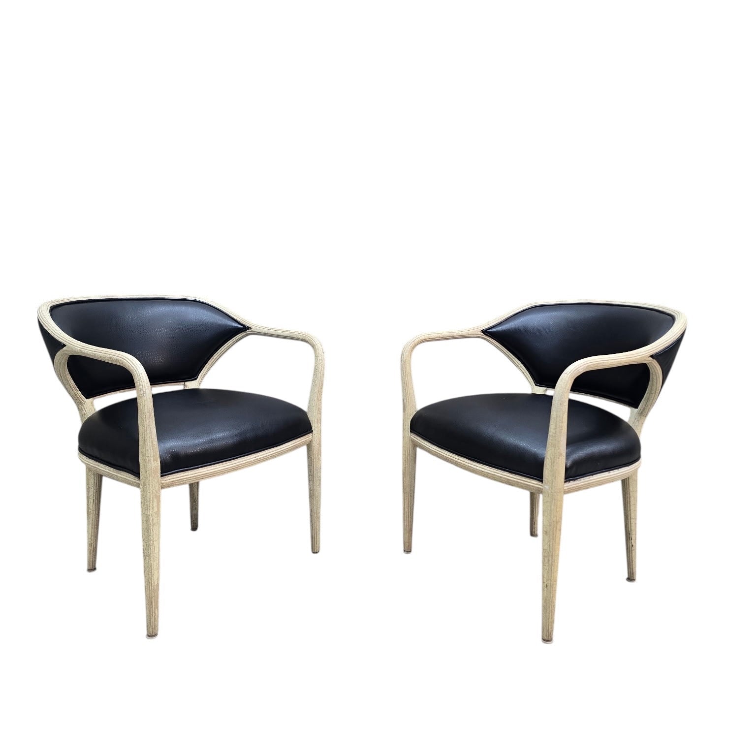 Modern Contemporary Textured Barrel Back Dining Armchairs – 4
