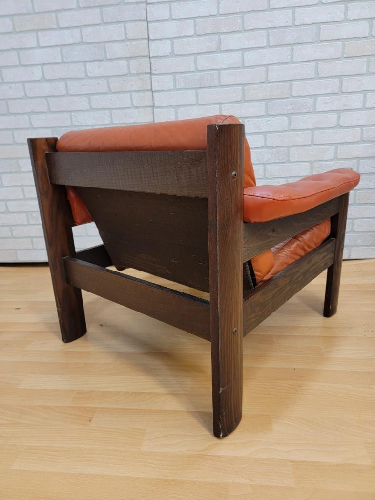 Mid Century Danish Modern Ekornes Teak and Leather “Amigo” Three Seat Sofa, “Stressless” Reclining Chair, Lounge Chair and Ottoman - 4 Piece Set