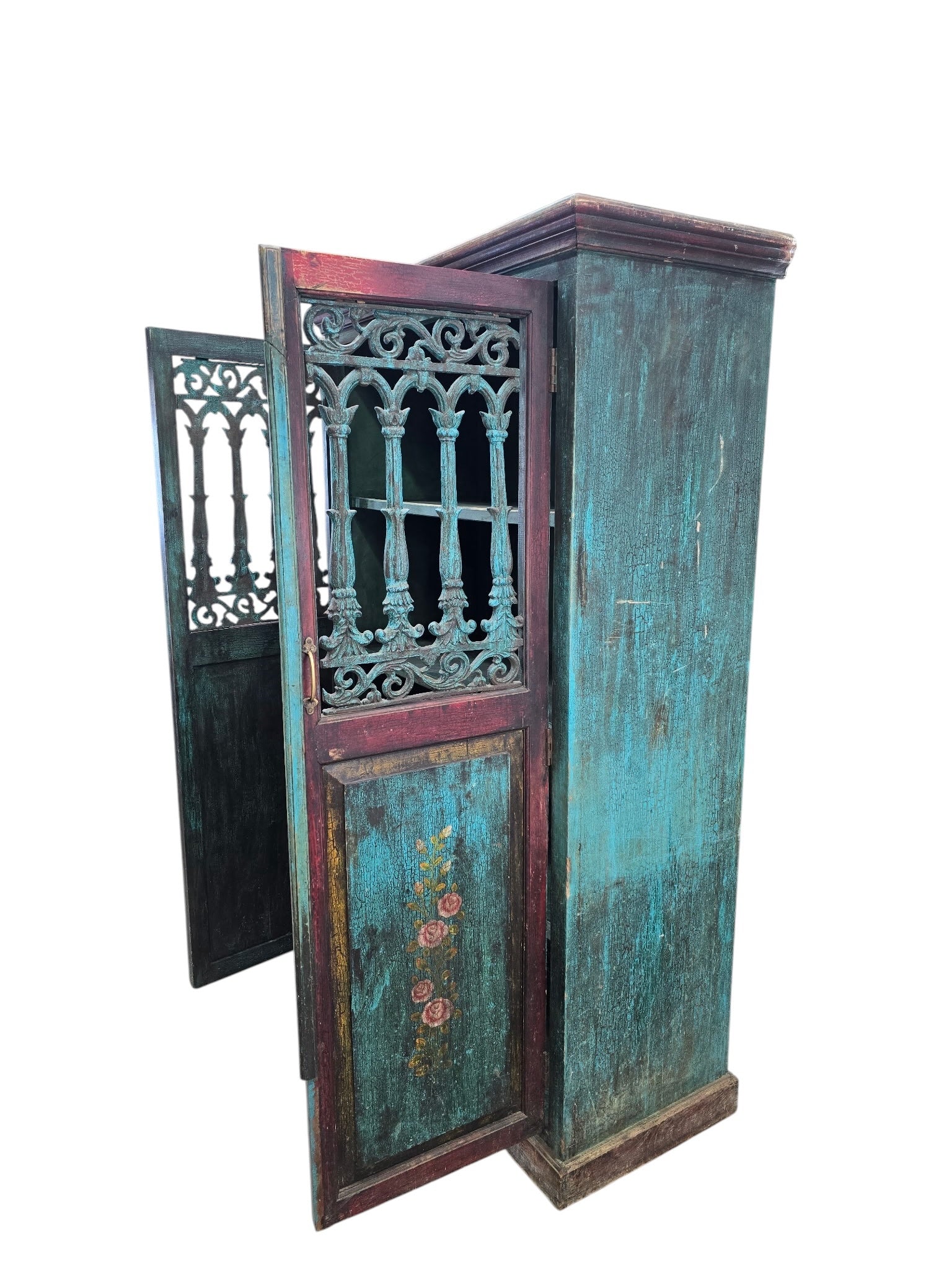 New - Antique German Hand Painted Cabinet