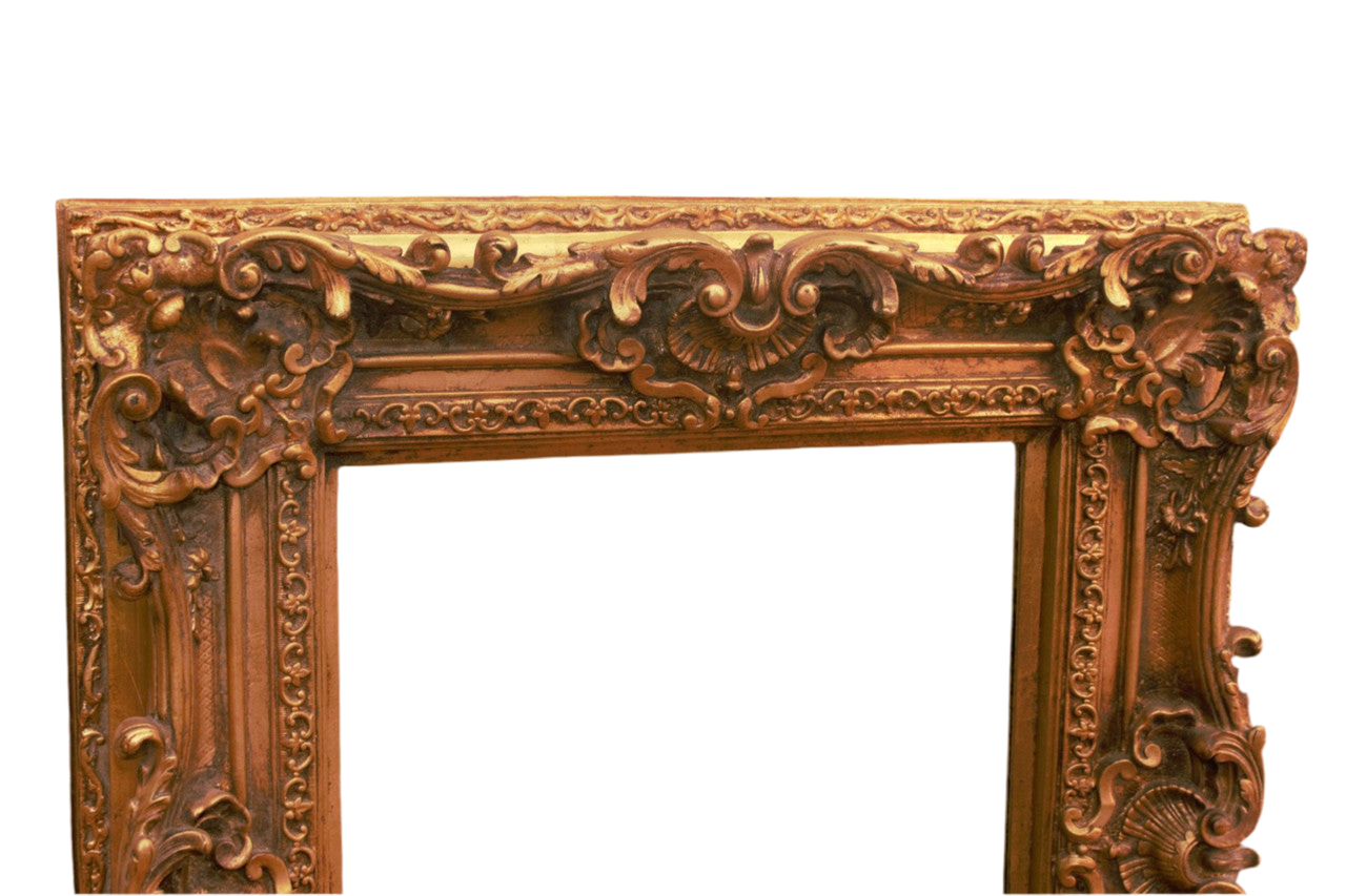 Antique Rococo Style Ornate Gold Gilded Wall Mirror