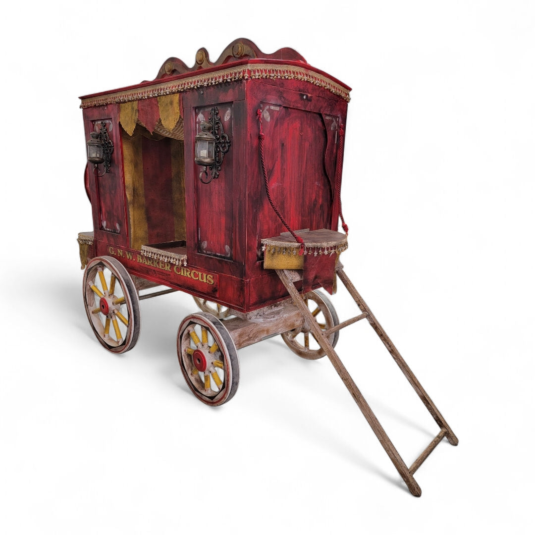Vintage G.N.W. Barker Circus Wagon – Red & Gold Wooden Collectible