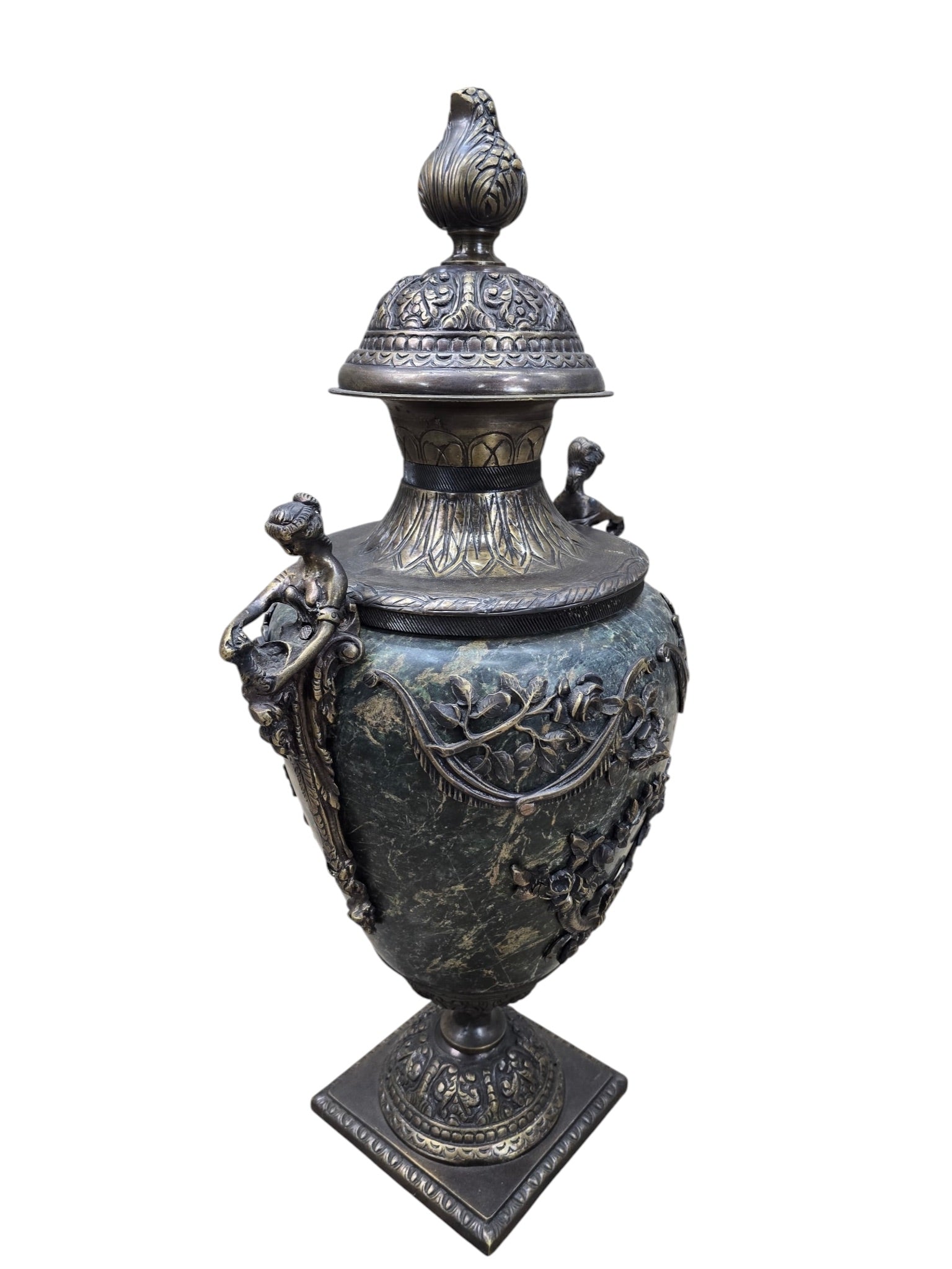 Antique French Louis XV Style Ornate Urns - Pair
