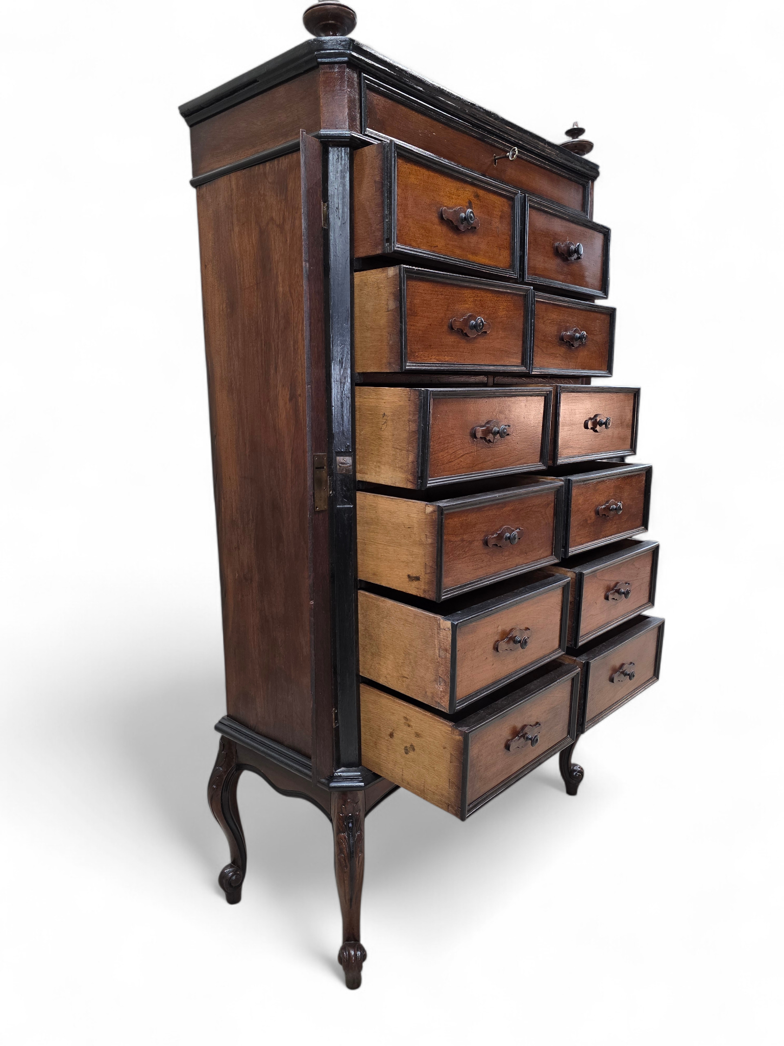 Antique Edwardian Style 13 Drawers Lock-Side Filing Cabinet