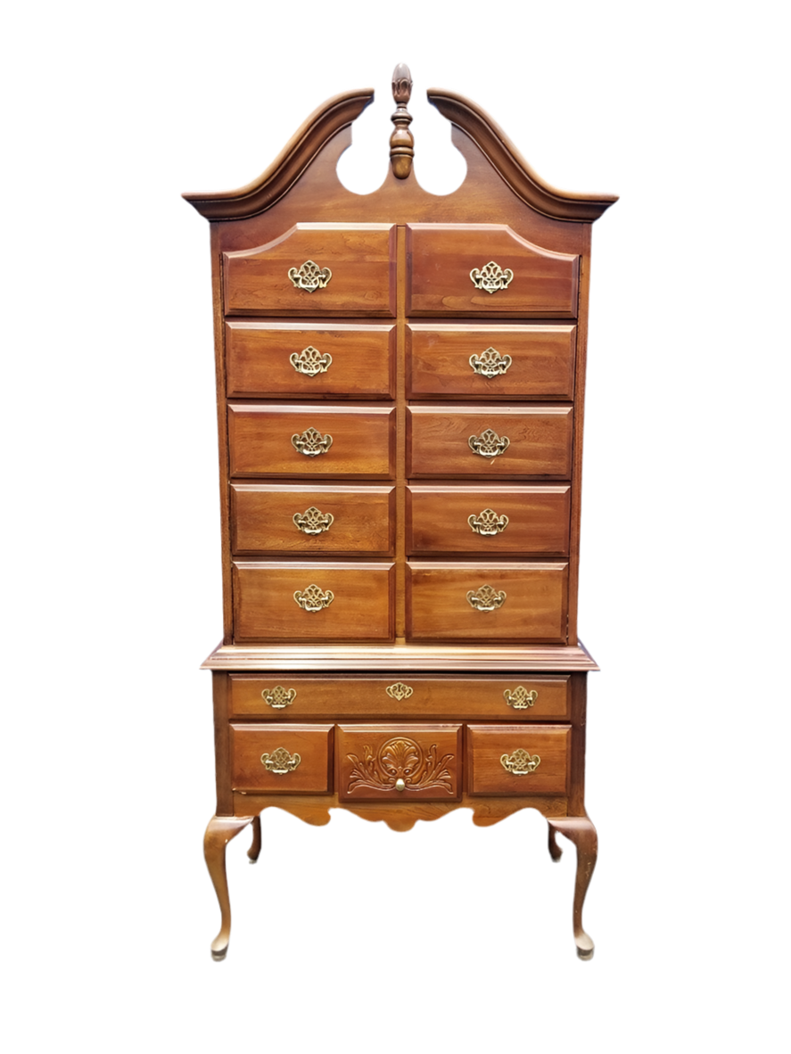 American Drew Traditional Highboy Chest Designed Into Liquor Cabinet