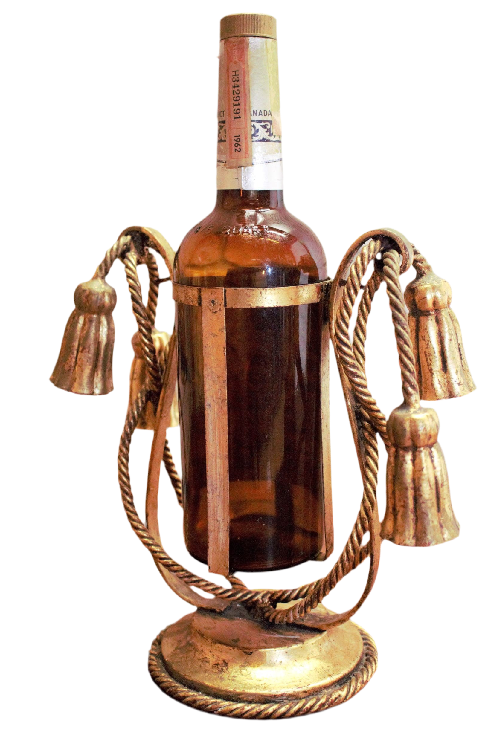 Hollywood Regency Rope and Tassel Bottle Holder