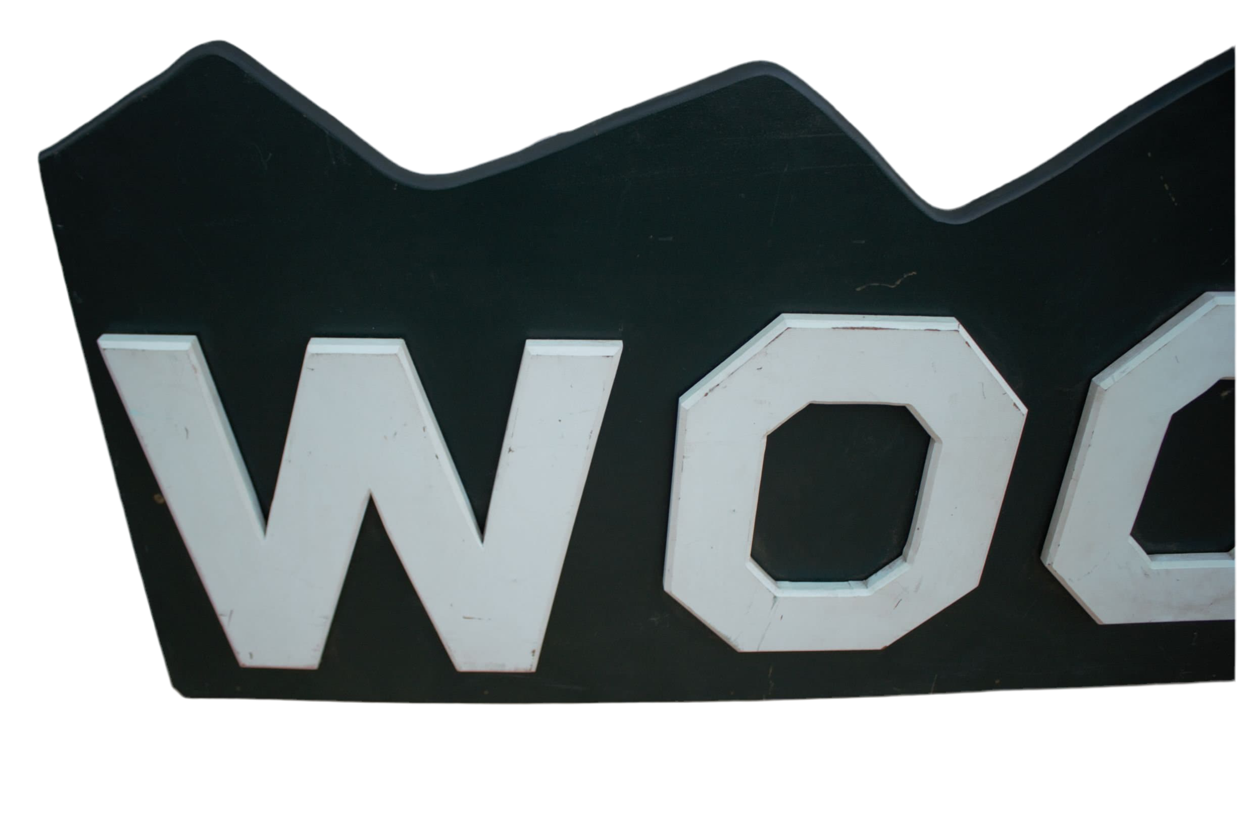 Vintage Hollywood Hills Painted Wood Wall Sign