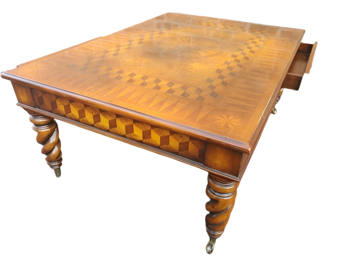 Vintage Victorian English Parquetry Coffee Table