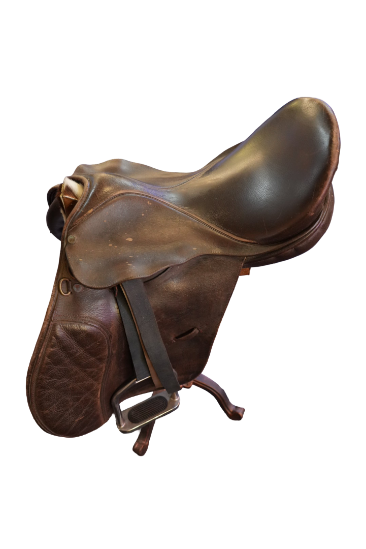 Vintage Custom Equestrian Horse Saddle Swivel Stool