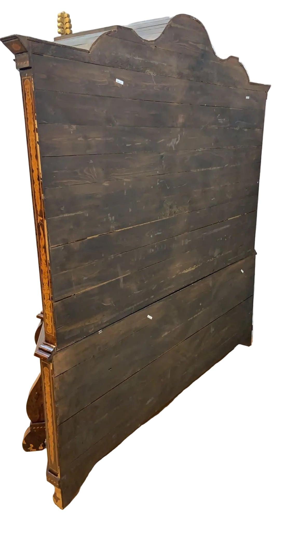 Antique Dutch Marquetry Vitrine Cabinet/Display Hutch