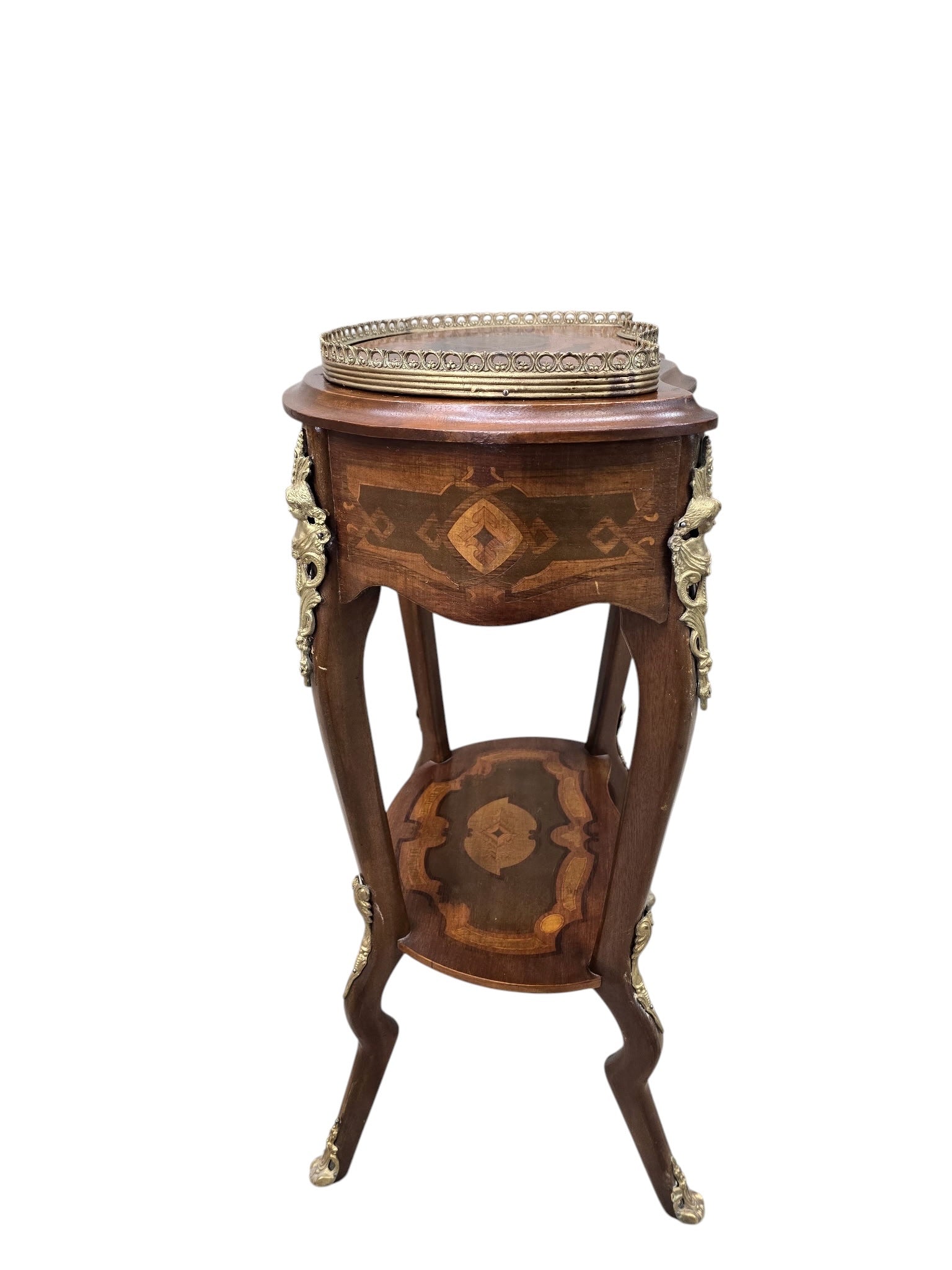 Vintage French Louis XV Style Marquetry Jewelry Cabinet