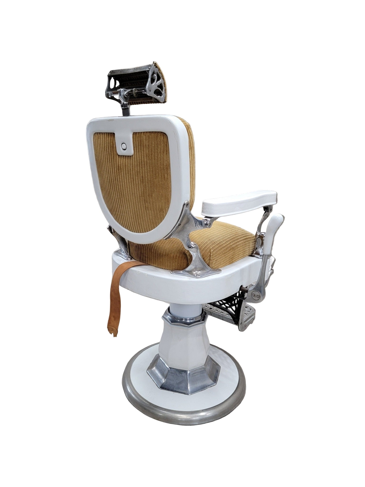 Antique Emil J. Paidar Adjustable Barber Chair with Spring Cushion Headrest