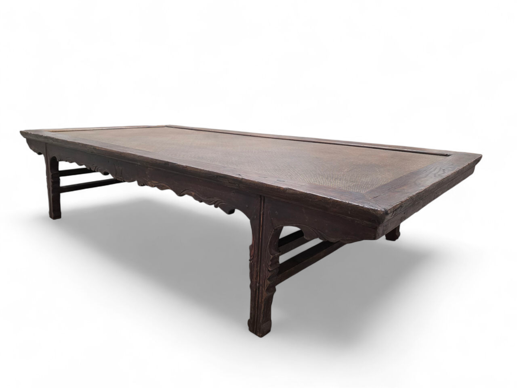 Antique Shanxi Province Ming Dynasty Elm and Rattan Coffee Table