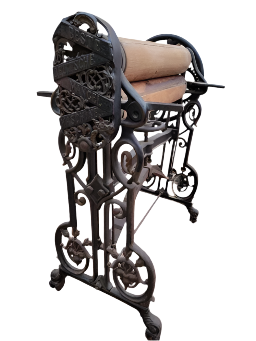 Antique Beste Deutsche Linen Press Mangel Machine