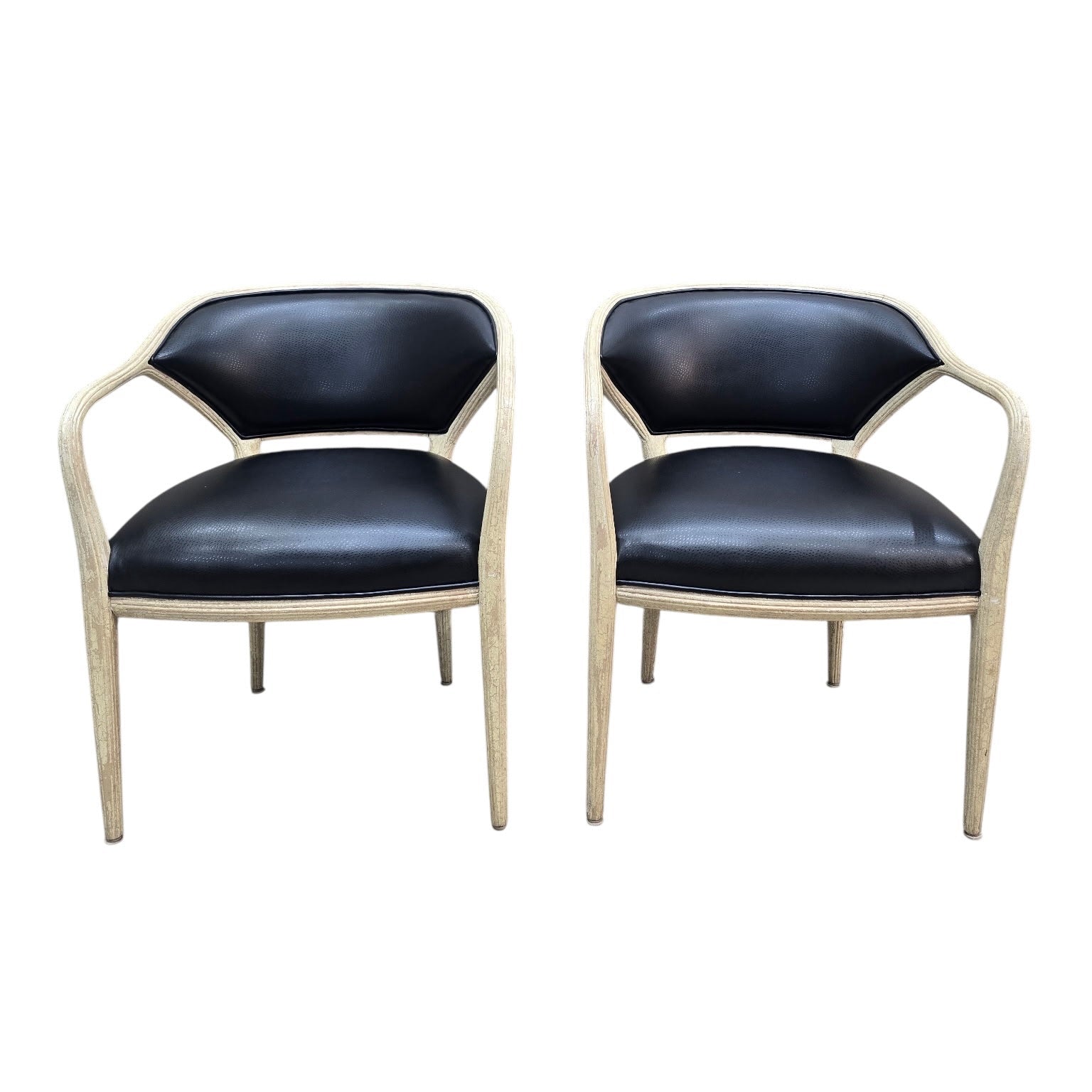 Modern Contemporary Textured Barrel Back Dining Armchairs – 4